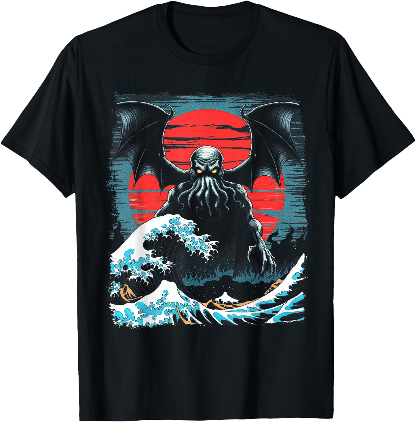 Vintage Japanese Cthulhu Great Wave of Kanagawa Poster