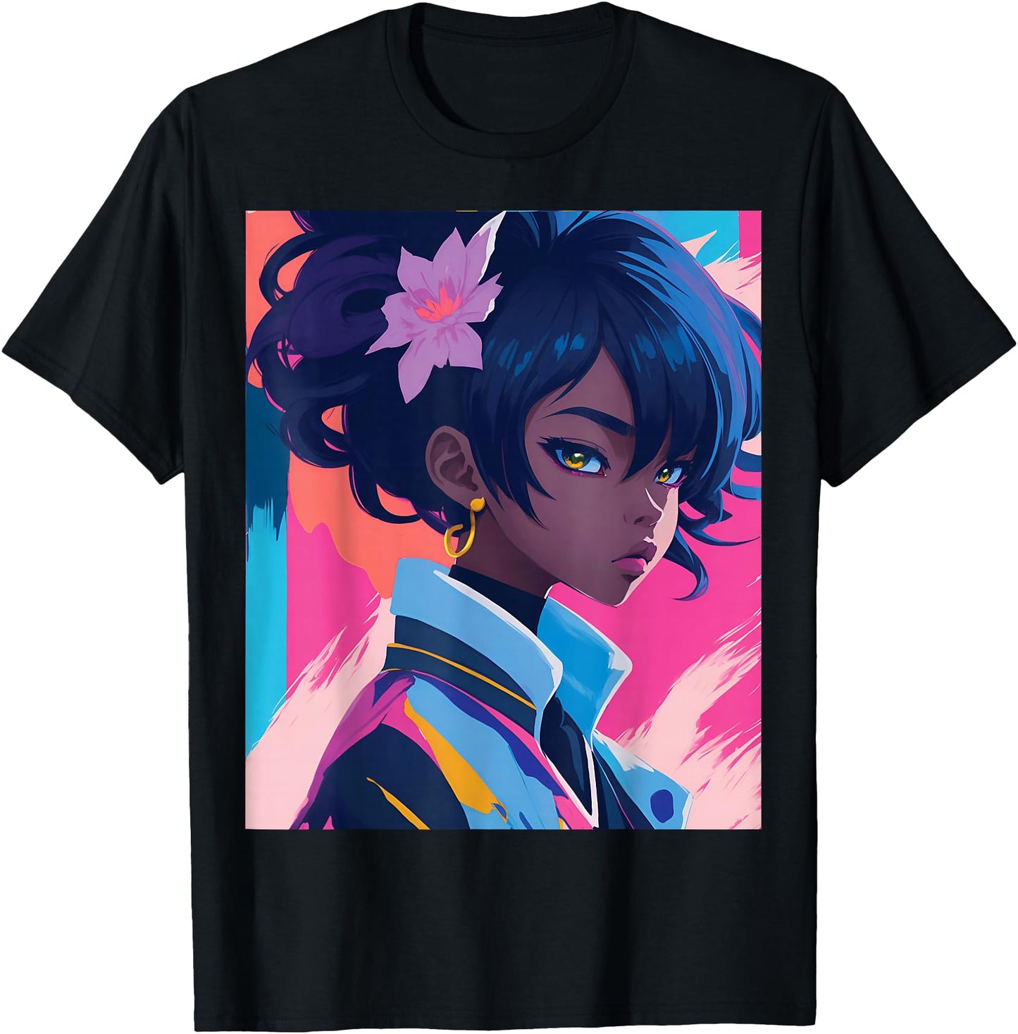 Black Anime Girl Kawaii Waifu Aesthetic Japanese