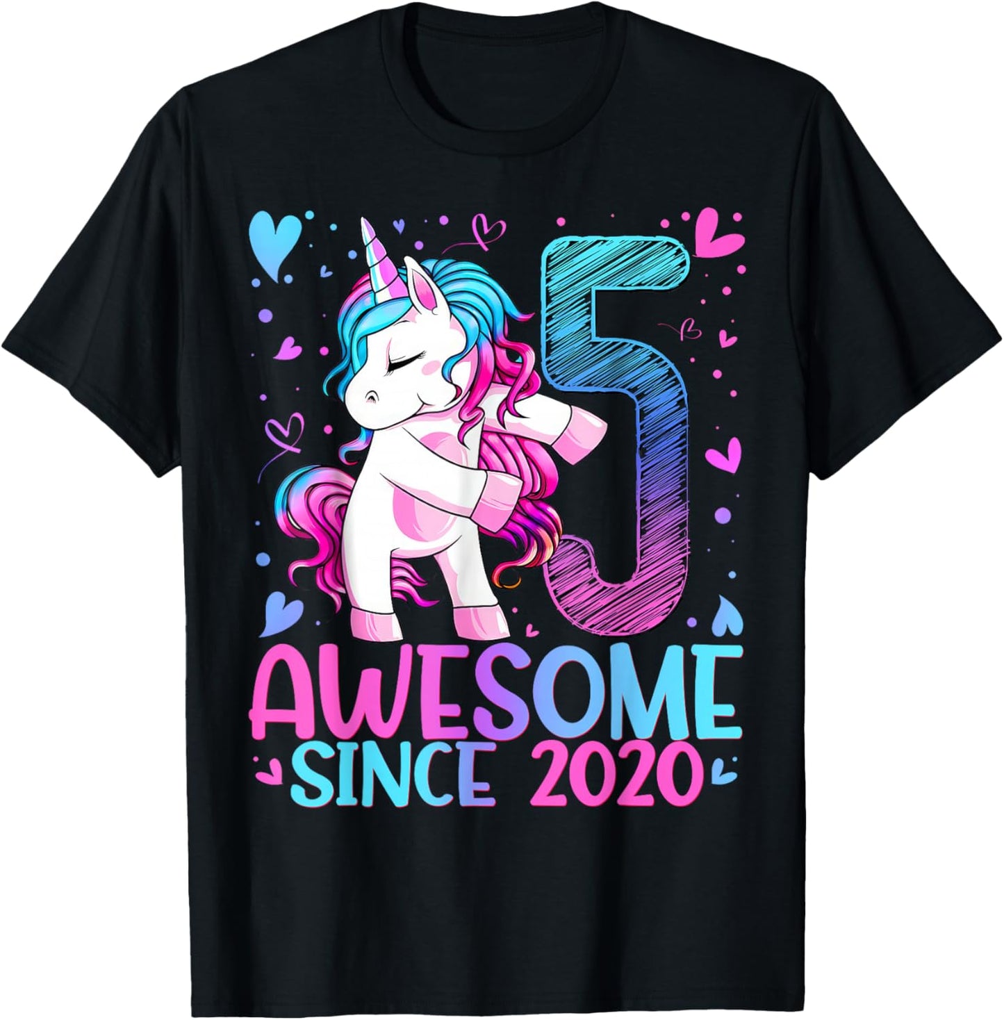 5th Birthday Unicorn Awesome Since 2020 Birthday Girl Party