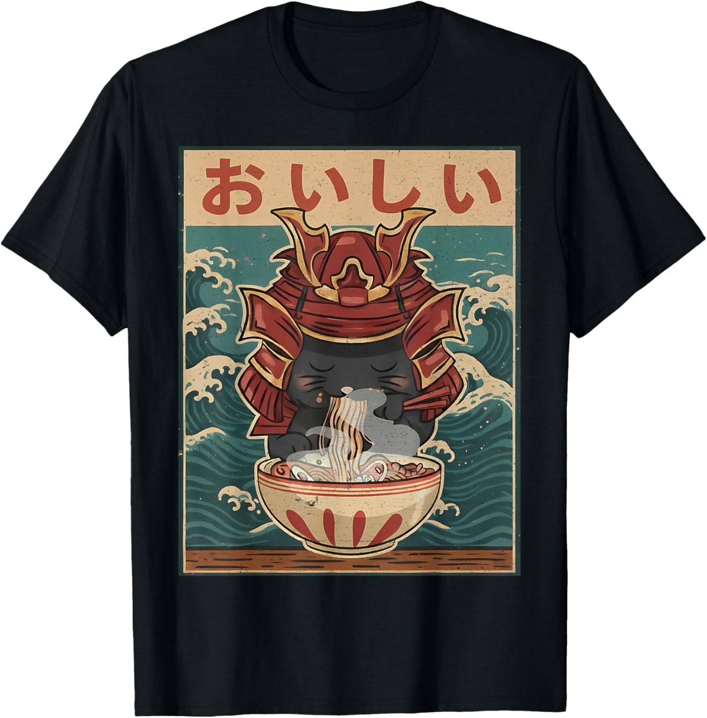 Cat Eating Ramen for Men Women Teens Girls Kawaii Anime