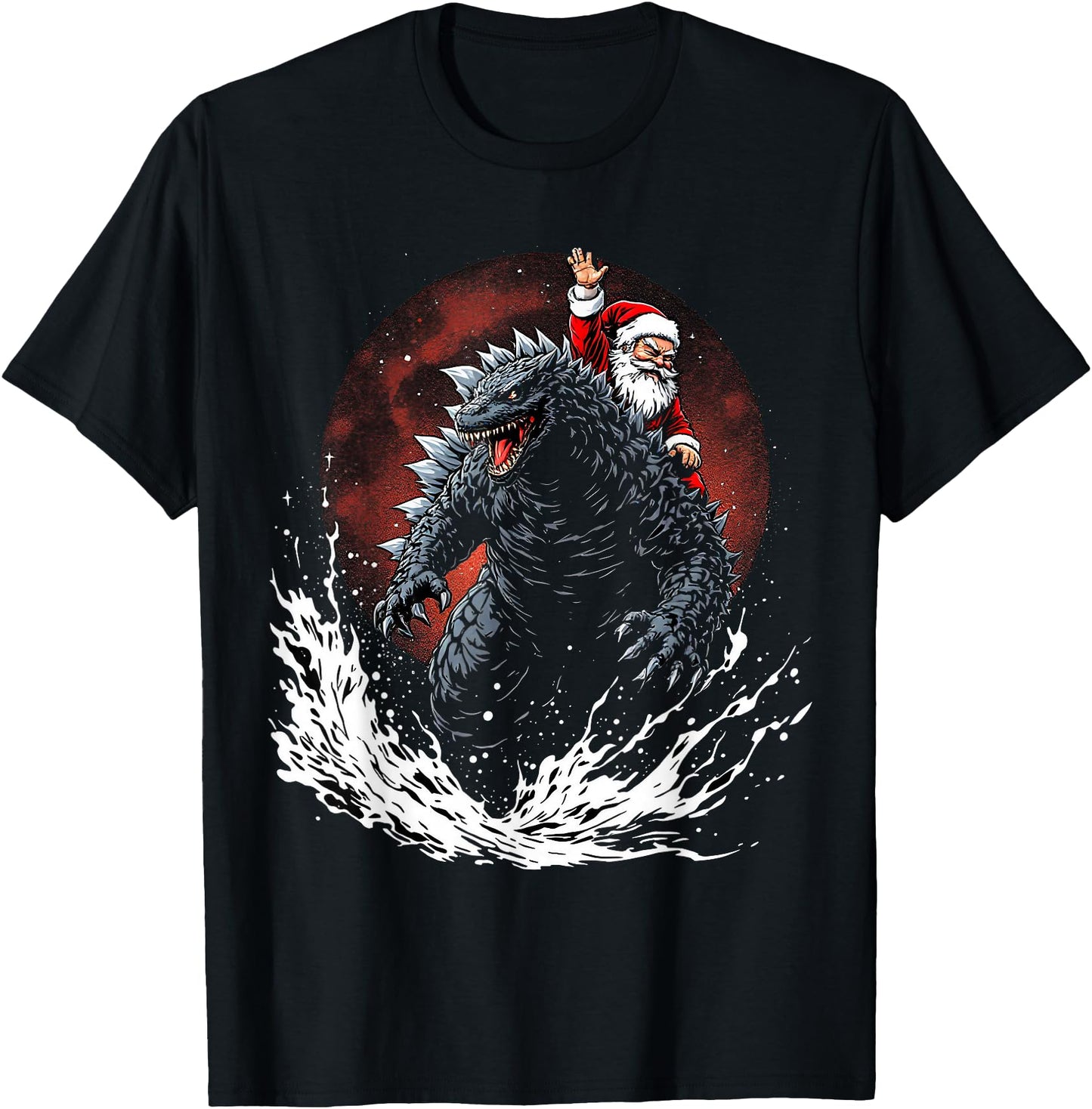 Santa Riding The Japanese Monster Kaiju for Christmas