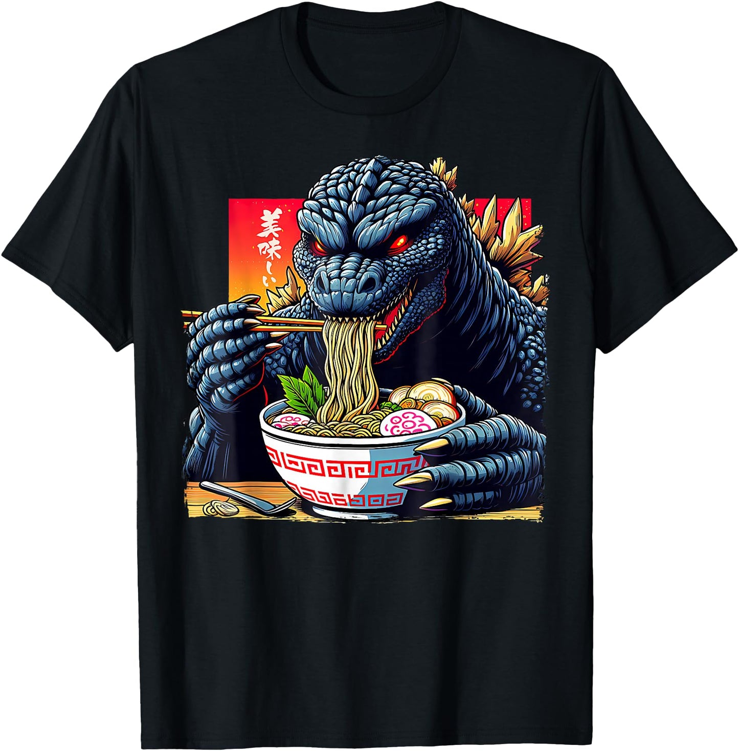 Funny Kaiju Eating Ramen Japanese Monster Lover Birthday