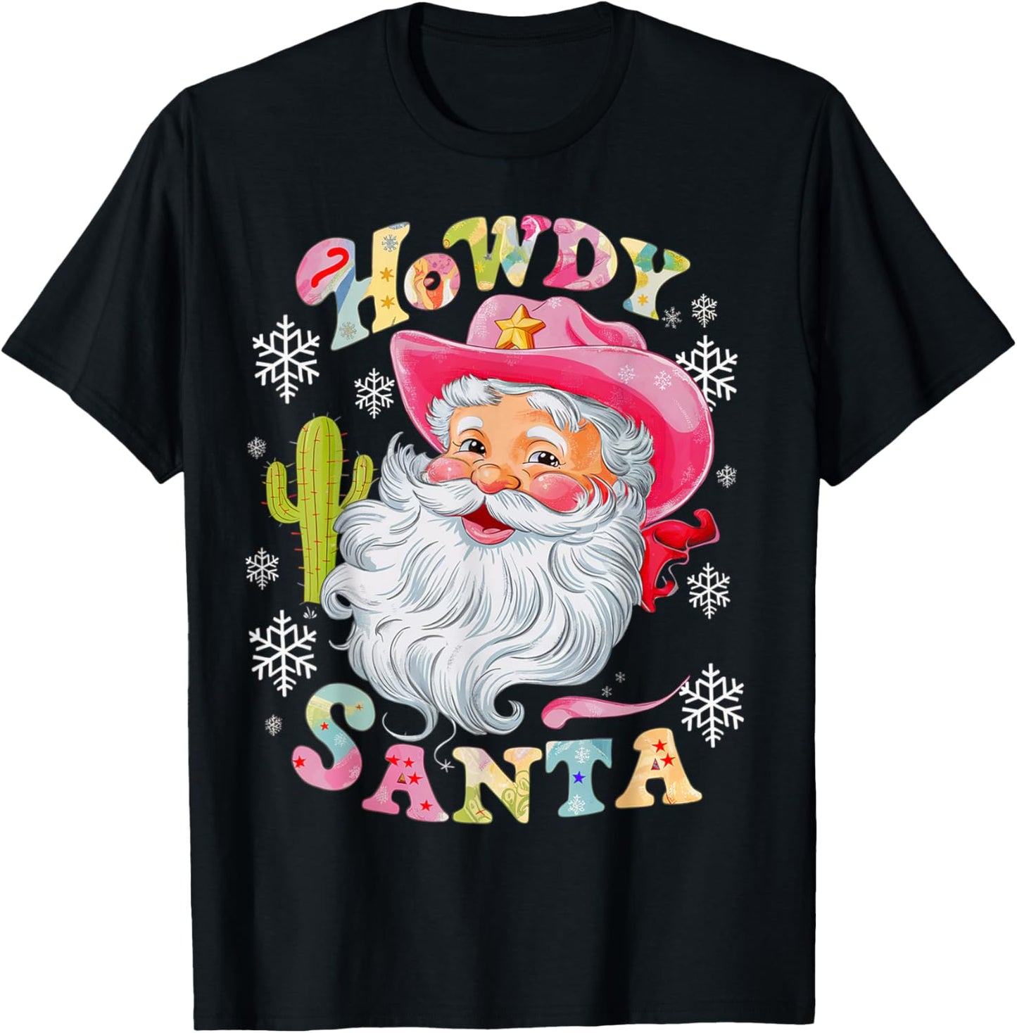 Retro Groovy Howdy Santa Christmas Funny Santa Xmas