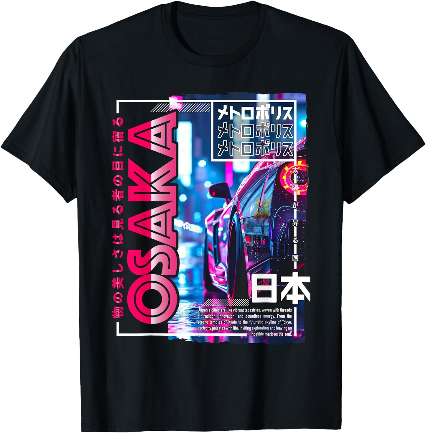 Osaka City 80s Synthwave Racing Car Japan Osaka