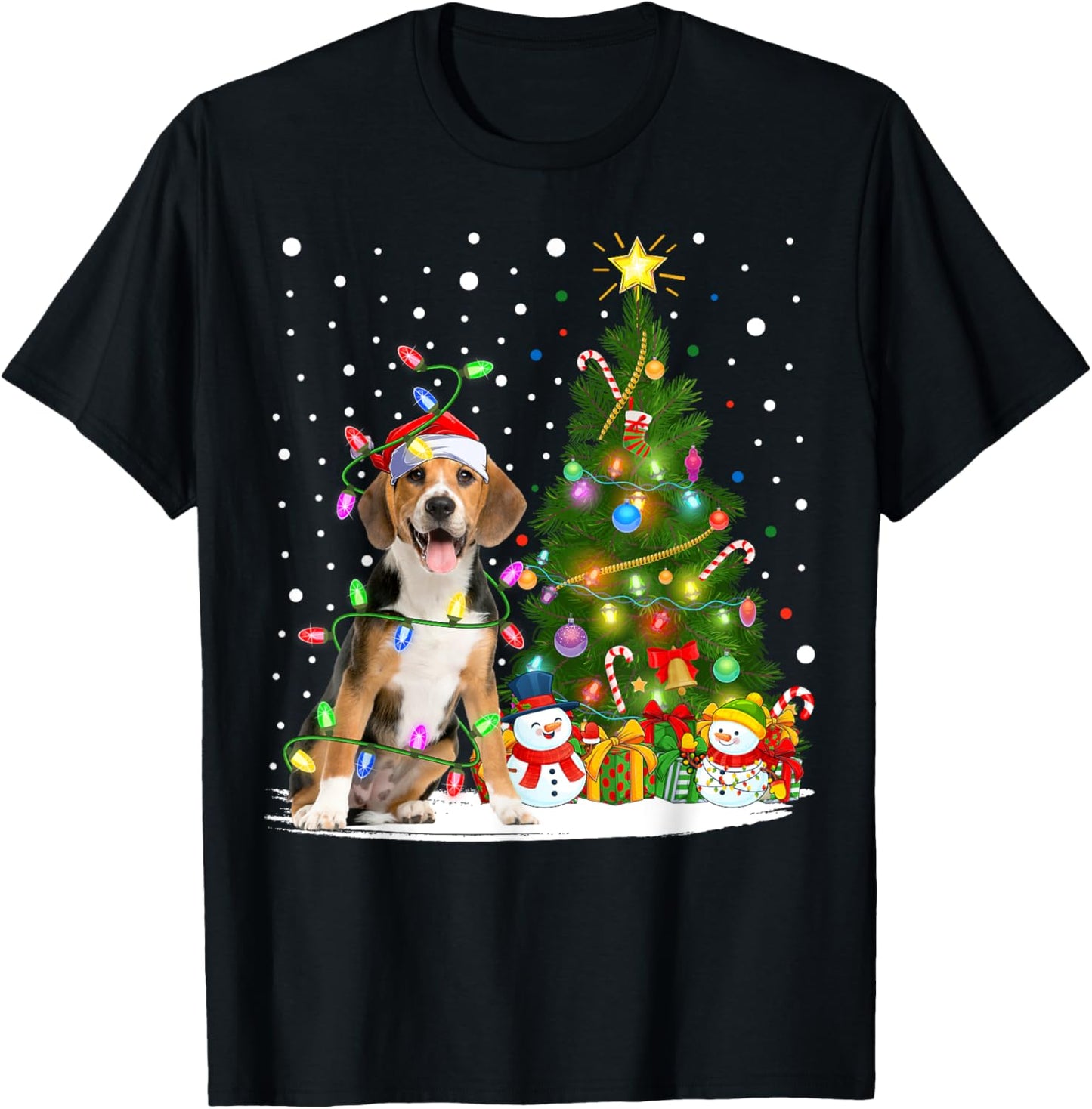 Santa Beagle Dog Xmas Tree Lighting Beagle Christmas Men Women Kids