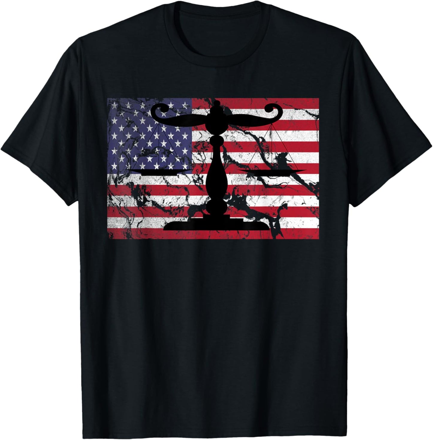 Justice Measurement scale T-Shirt Vintage USA Flag American