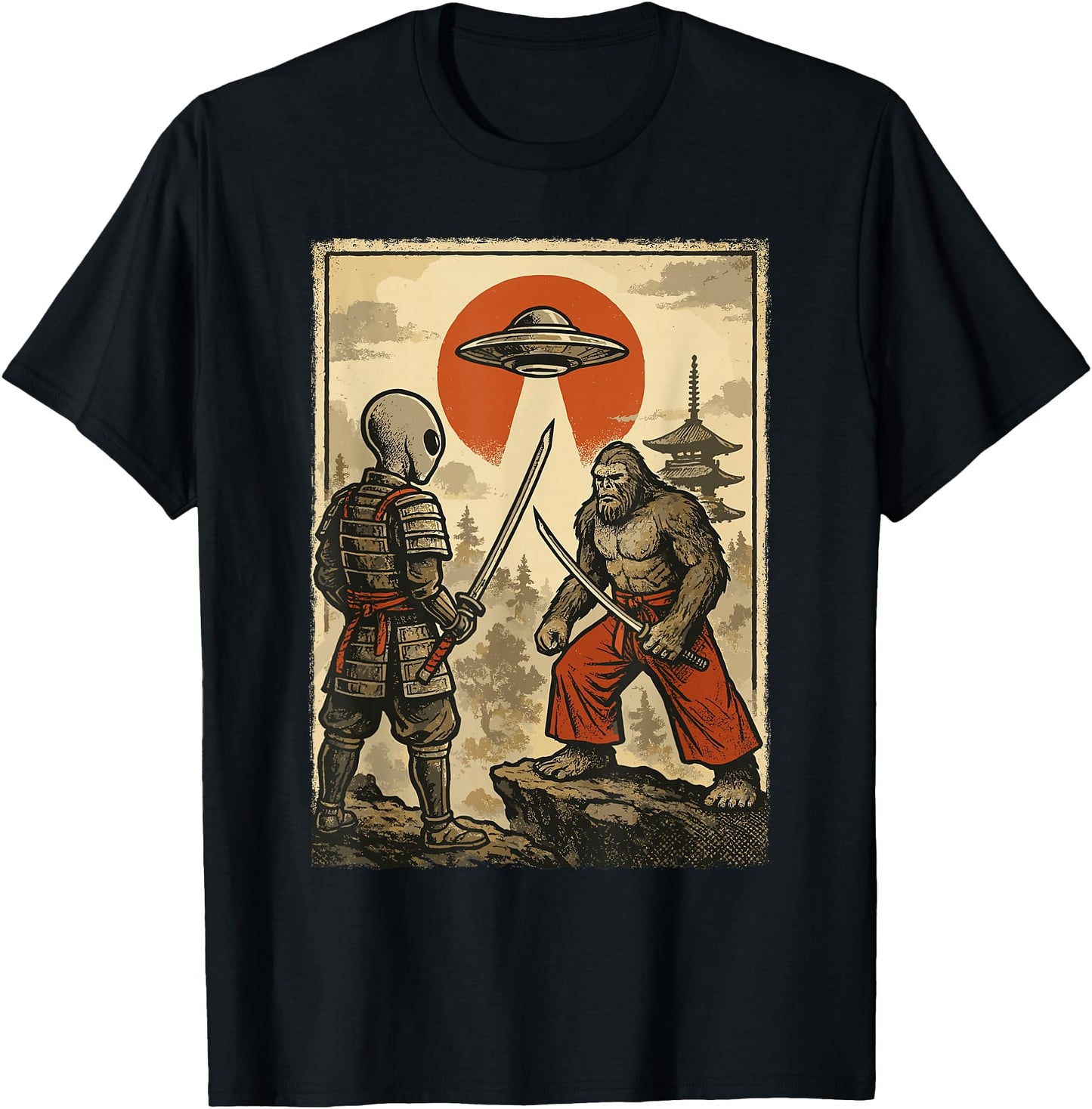 Samurai Bigfoot & Alien, UFO Vintage Japanese & Ninja