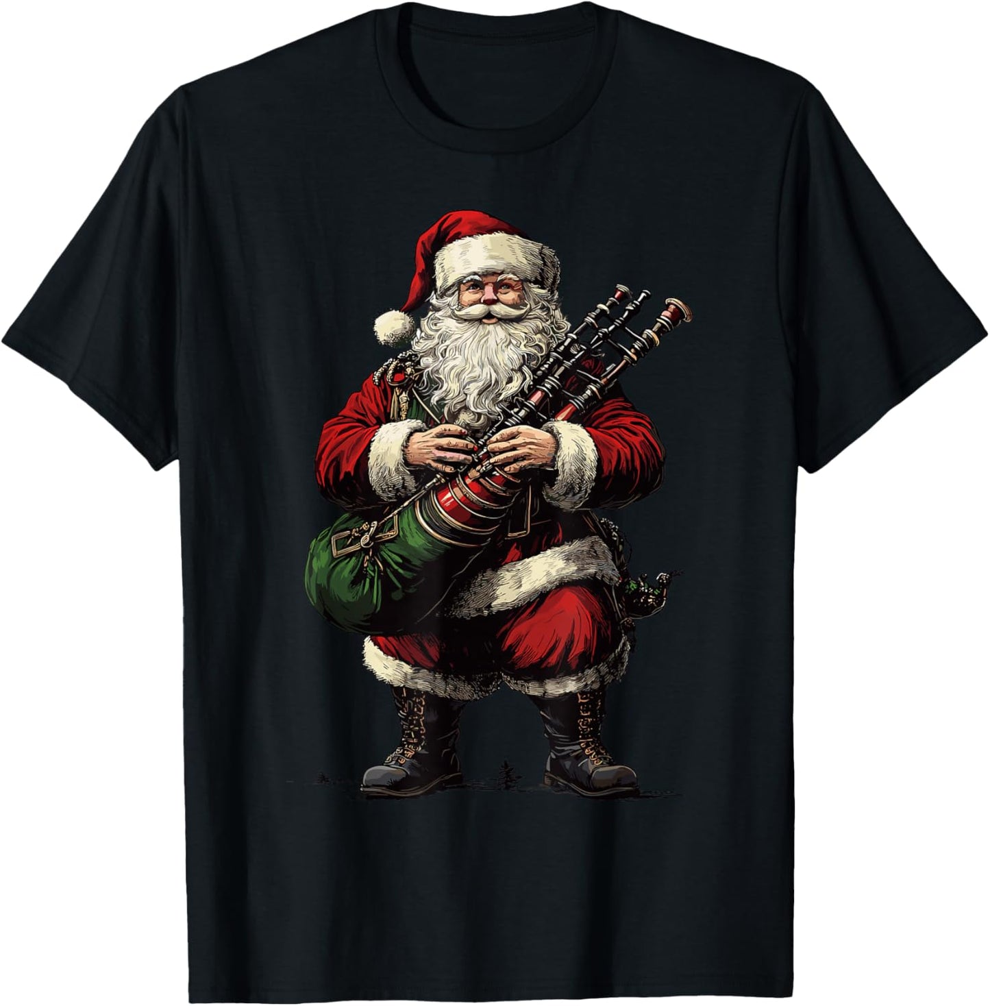 Santa Playing Bagpipes Bagpiper Bagpipe Player Christmas