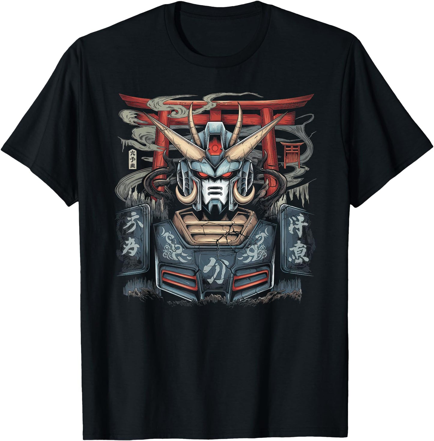 Mecha Tshirt Japanese Mecha Robot Head Anime Art Ukiyo-E