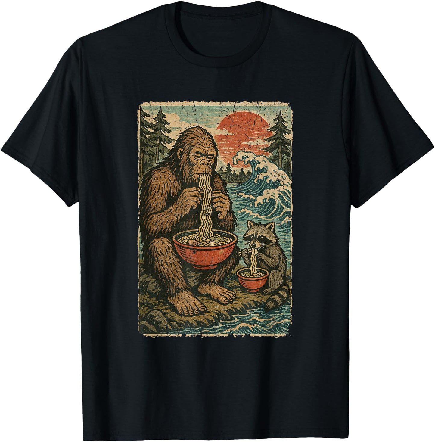 Anime Bigfoot Racoon Eating Ramen Funny Japanese Manga