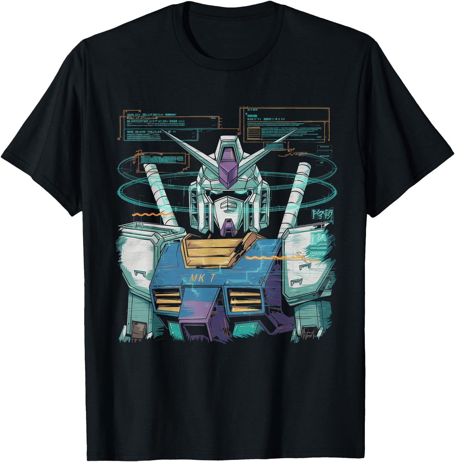 Mecha Tshirt Japanese Mecha Robot Head Anime Art Ukiyo-E