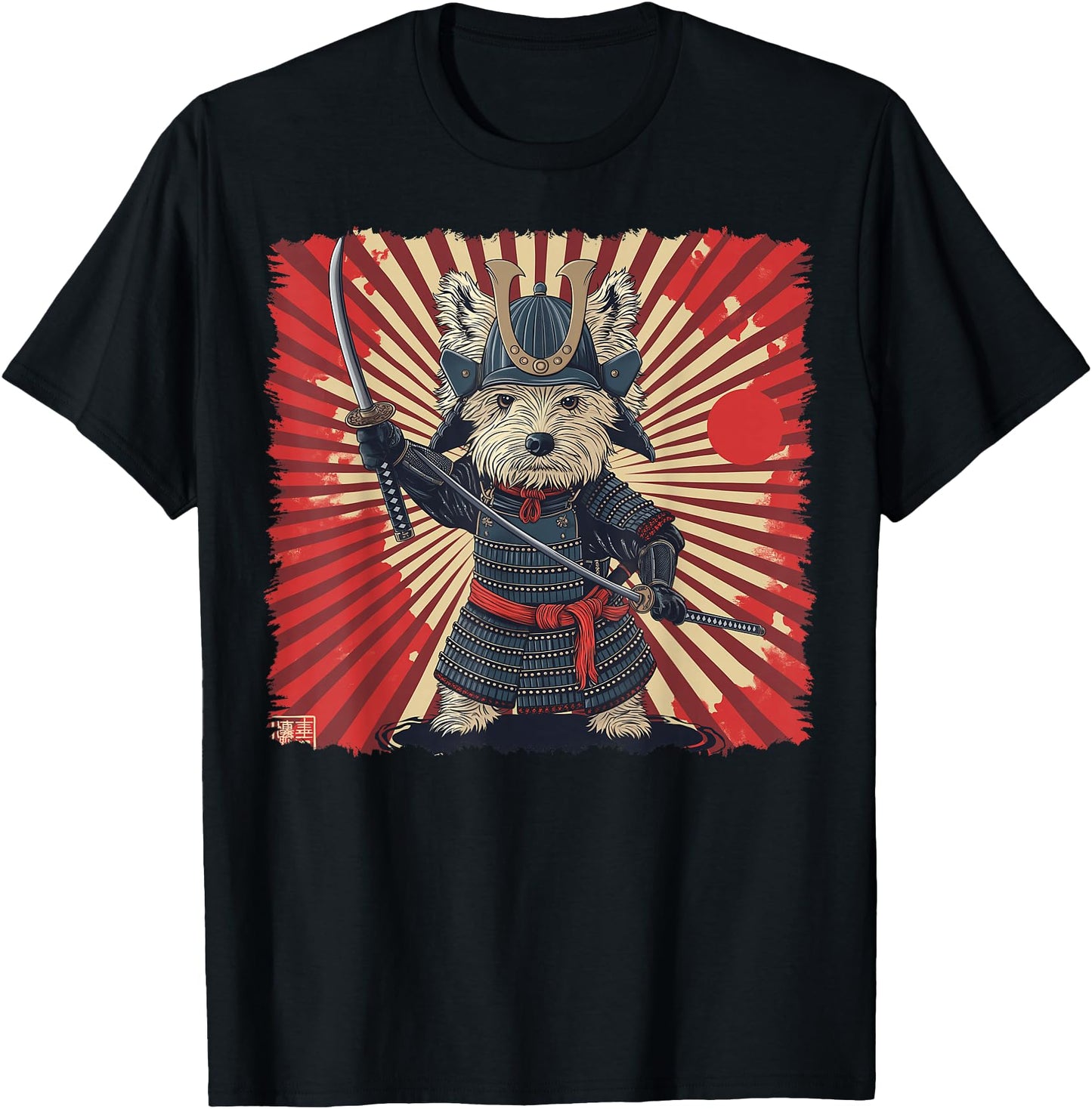 West Highland Terrier Dog Japanese Art Samurai Ukiyo-e