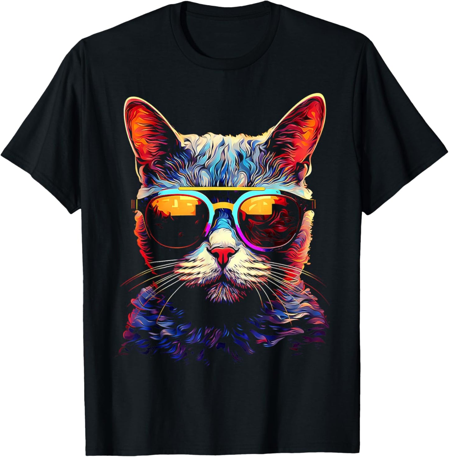 Cat Sunglasses Graphic Pet Art Cat T-Shirt