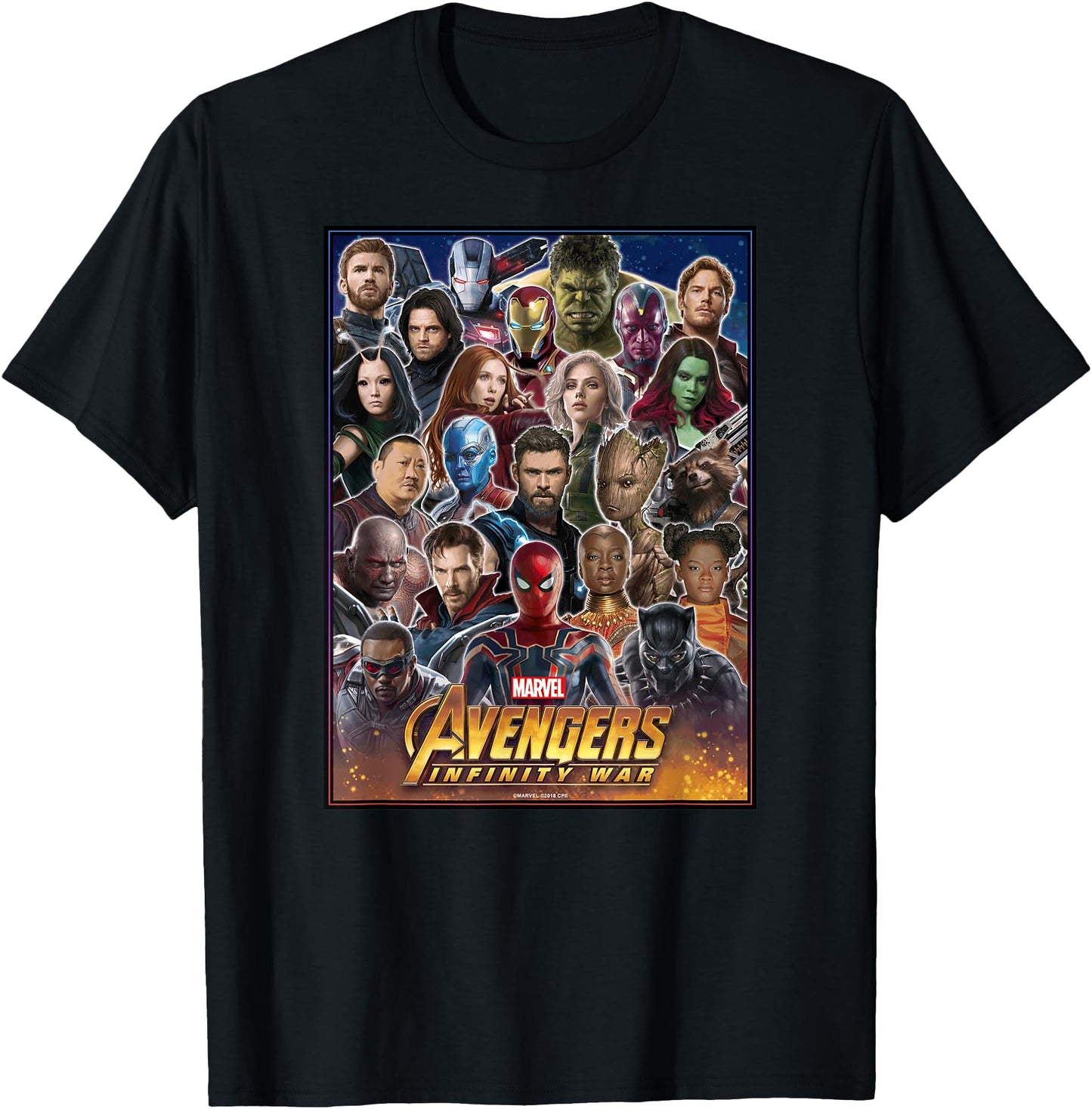 Marvel Avengers Infinity War Team Headshots Graphic T-Shirt