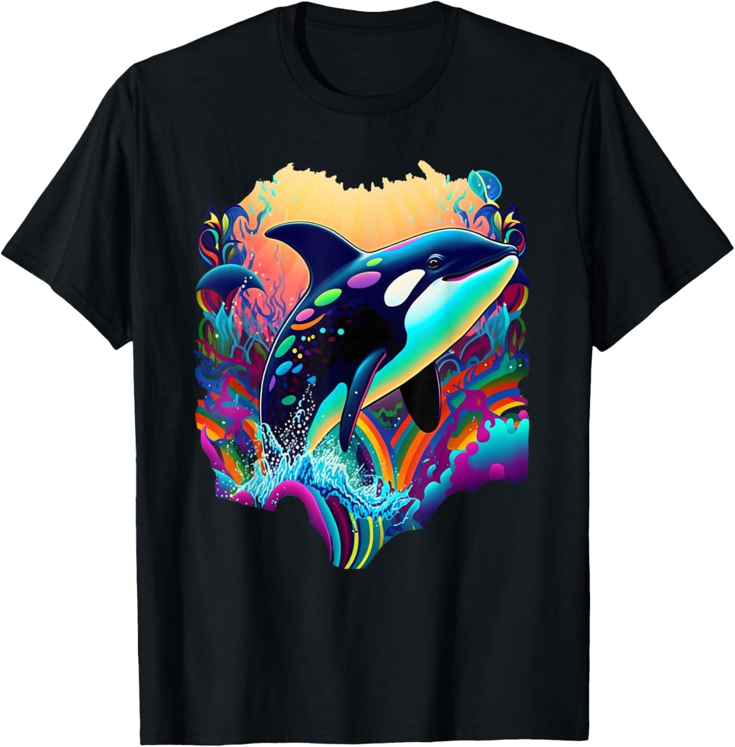 Killer Whale Orca Colorful Artistic Graphic T-Shirt