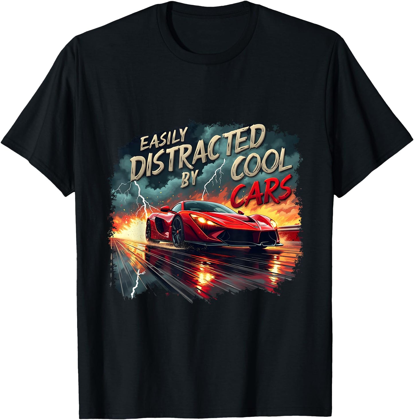 Easily Distracted By Cool Cars Mens Boys Vintage Muscle Car