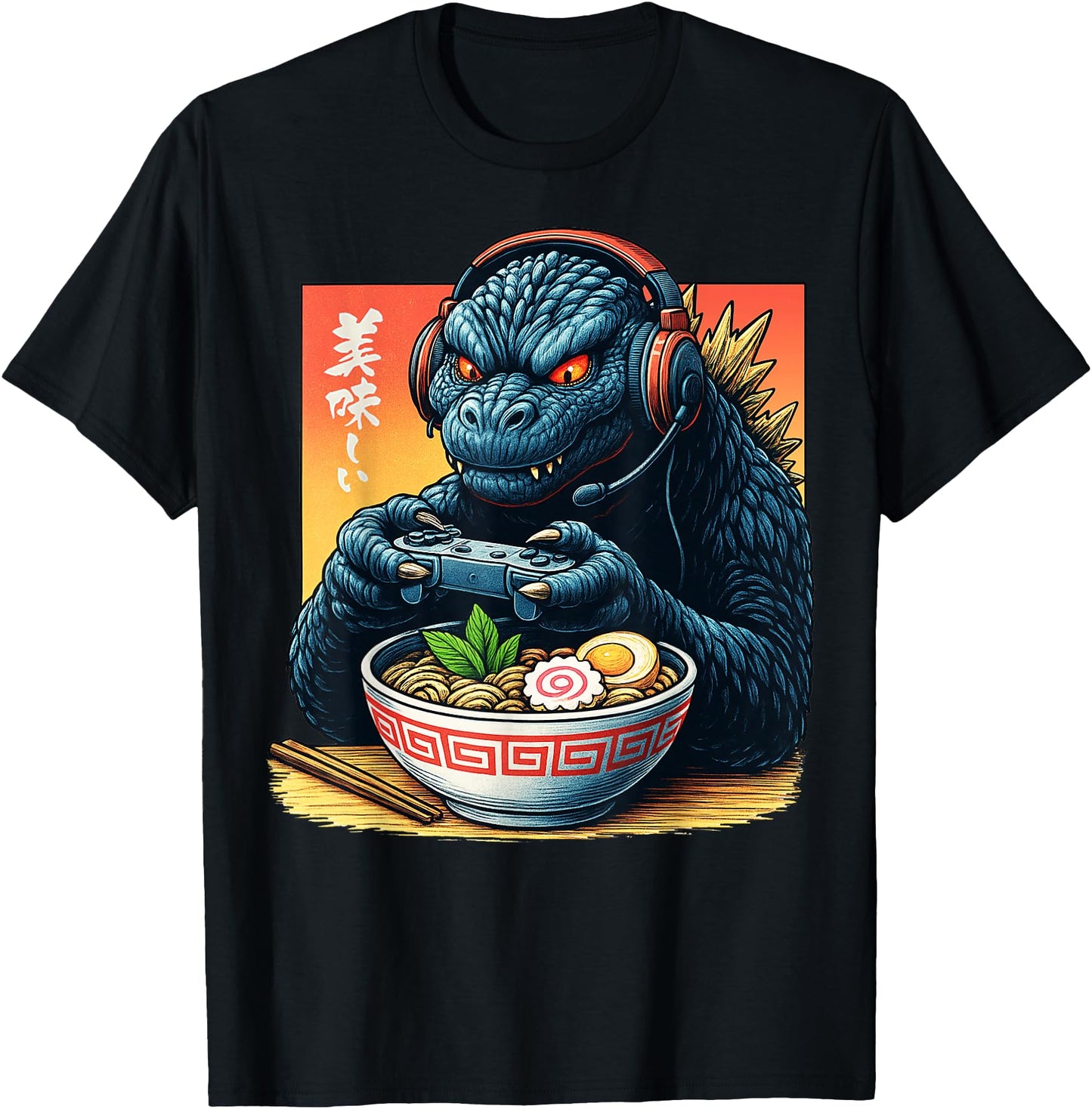 Funny Eating Ramen Japanese Monster Game Lover Birthday