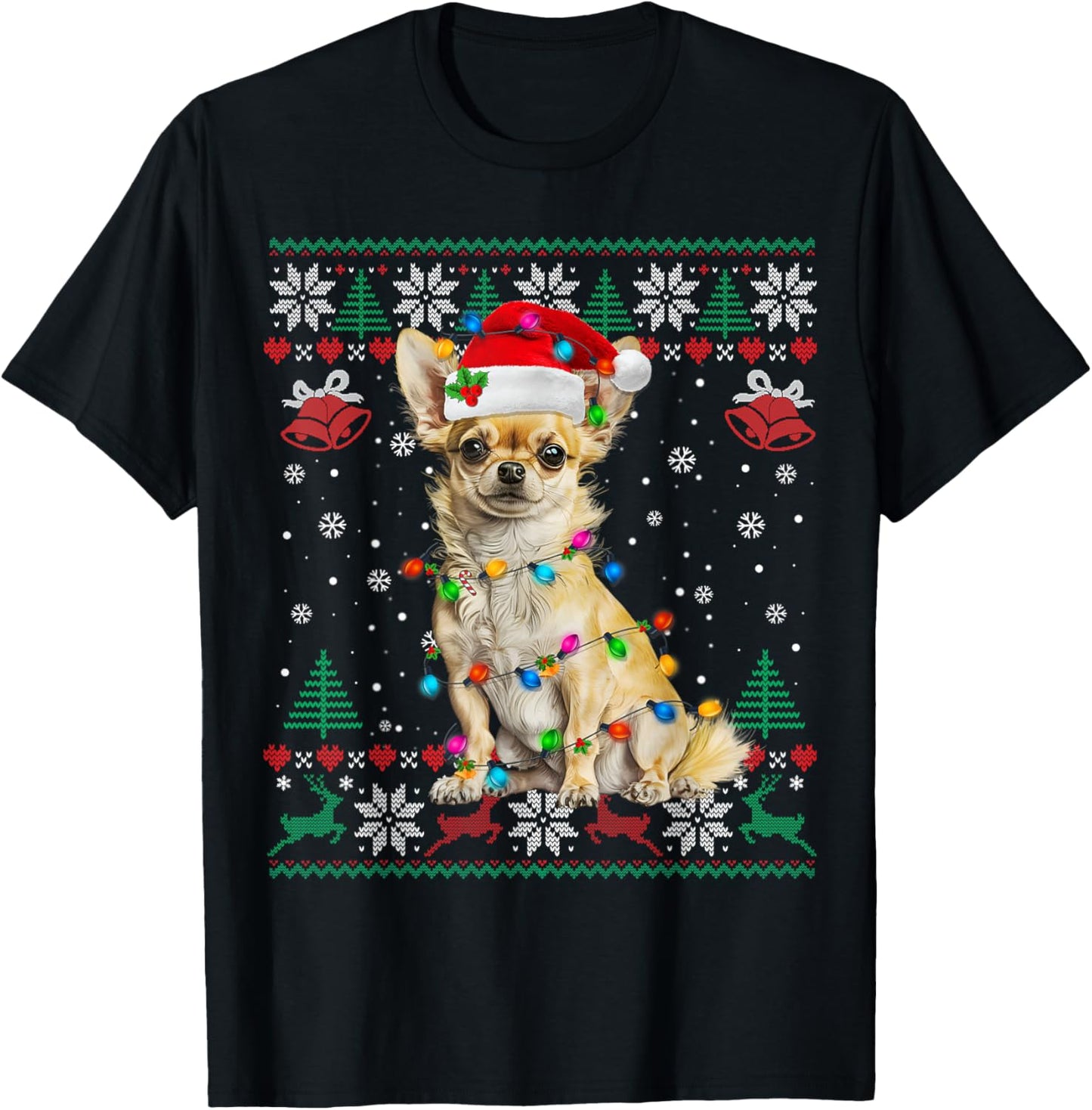 Chihuahua Christmas Santa Ugly Sweater Dog Lover Xmas T-Shirt for Men Women Kids