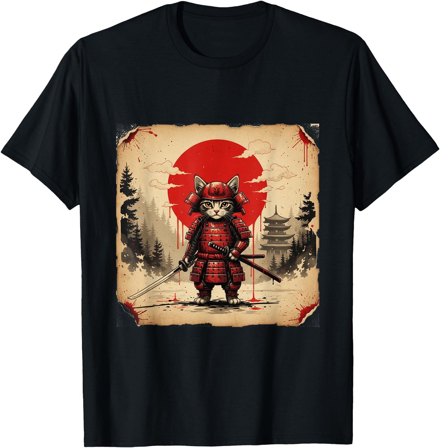 Samurai Cat Warrior Japanese Parody Anime Art