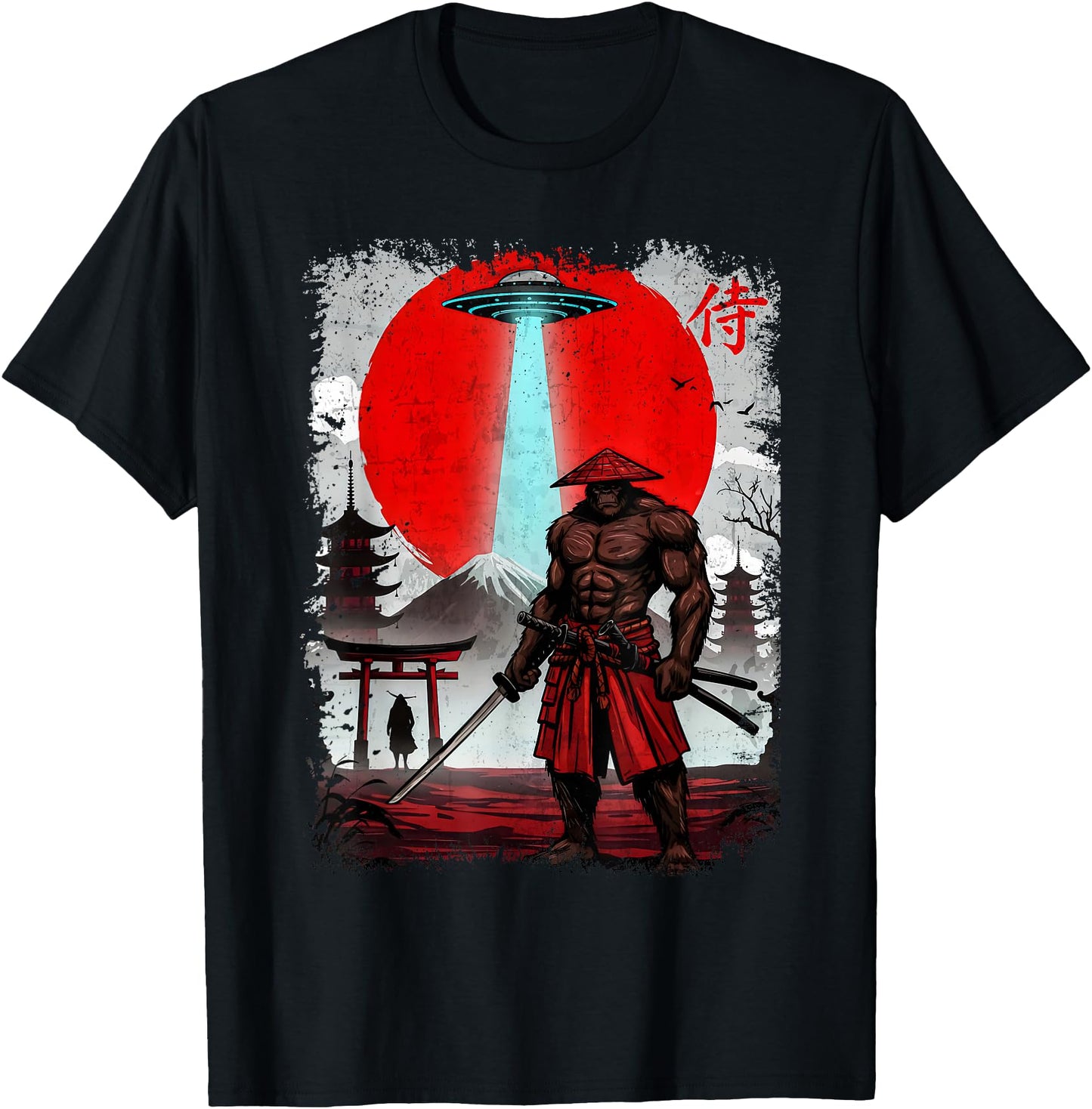 Samurai Bigfoot Japanese Vintage Graphic Ukiyo-e Art Funny