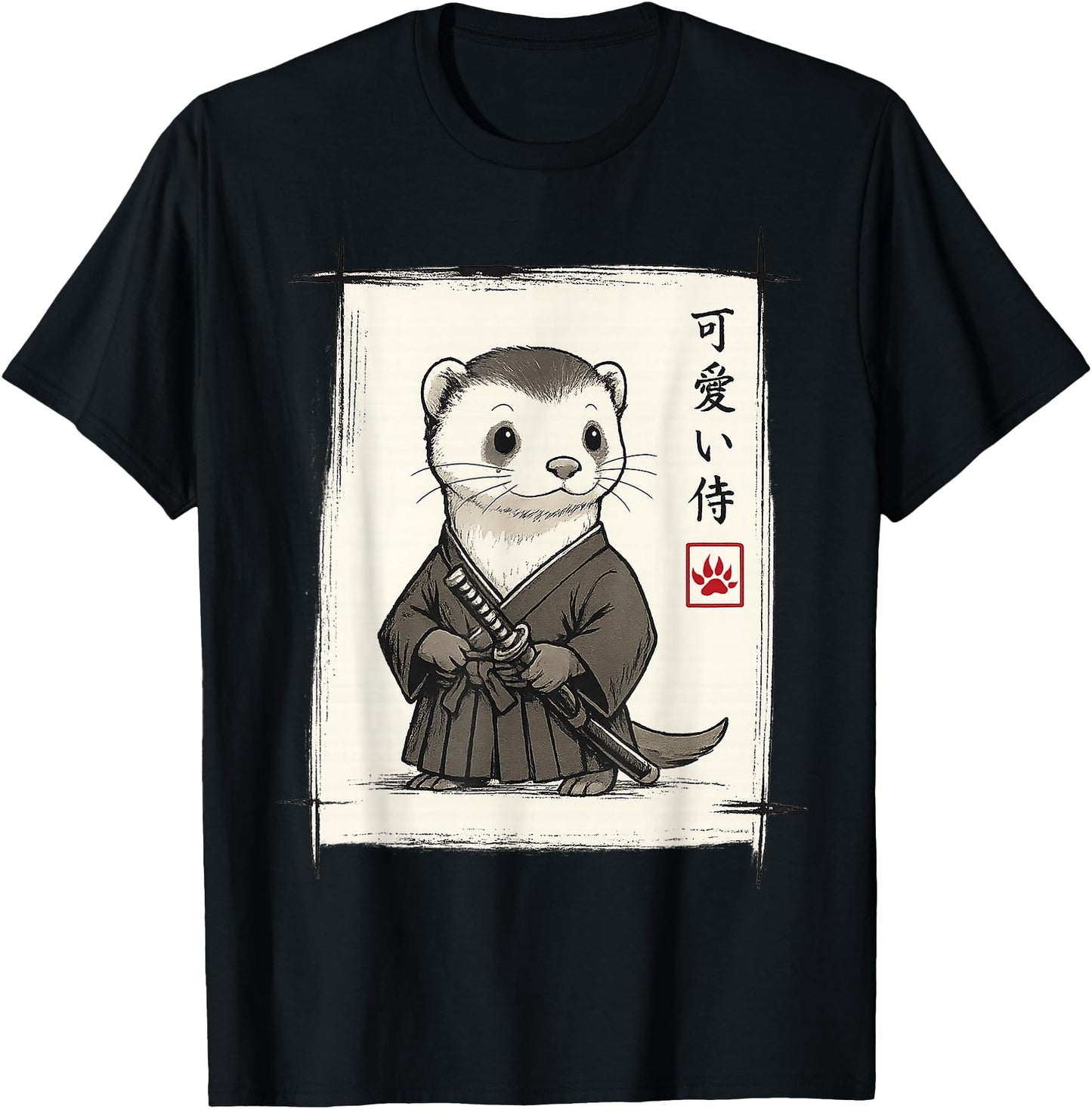 Samurai Ferret Japanese Art Anime Funny Gifts Men Women Kid