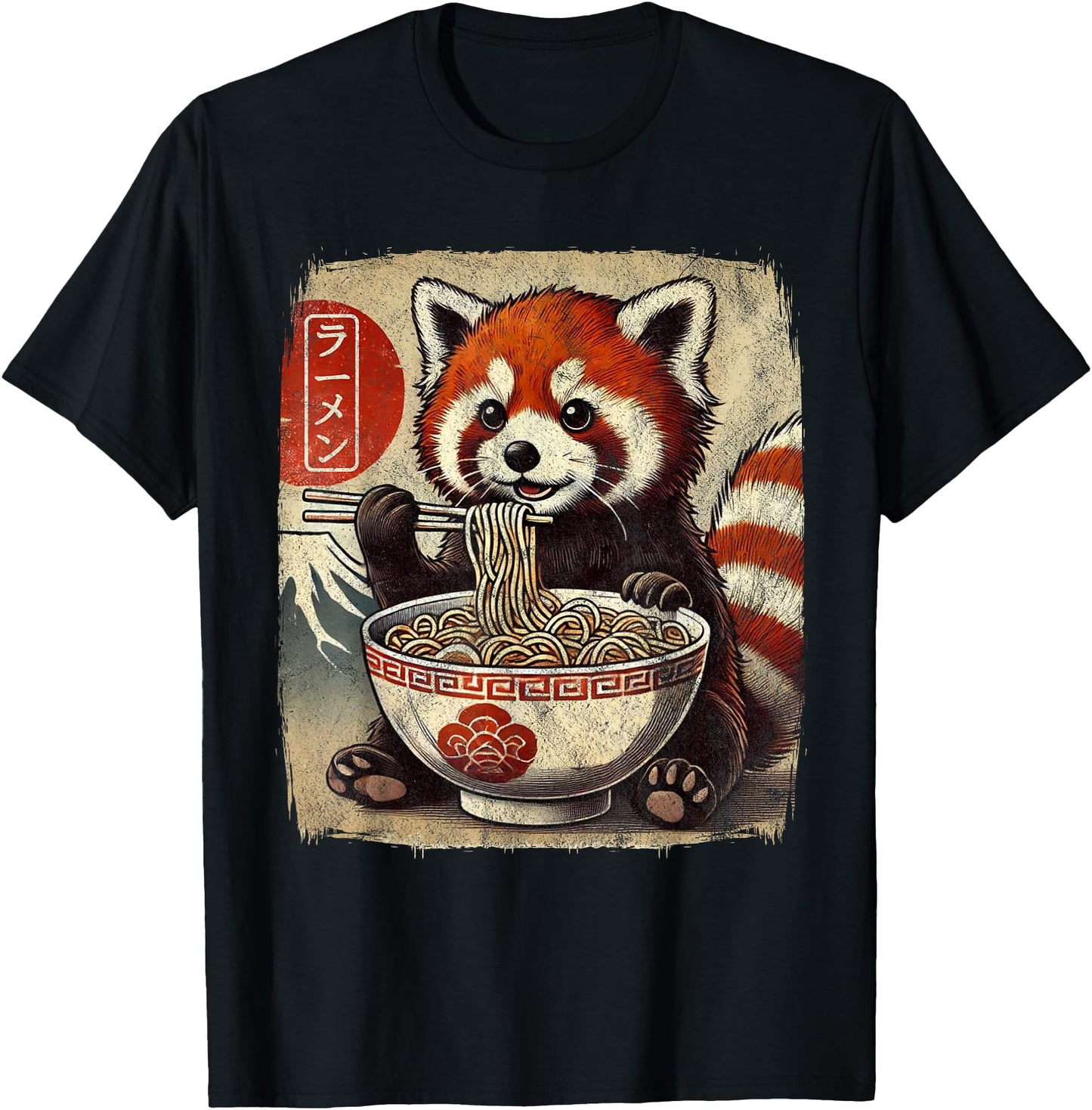 Red Panda Ramen Bowl Japanese Anime Kawaii Food Graphic