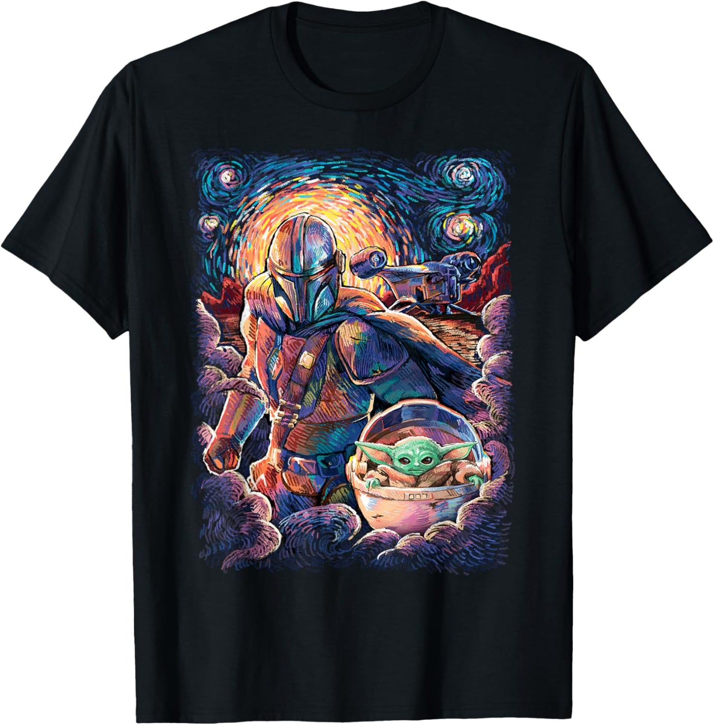 Star Wars The Mandalorian & The Child Starry Night Style