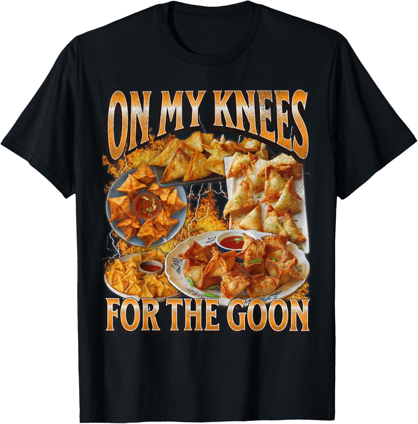 On My Knees Funny Crab Rangoon Meme Bootleg Graphic