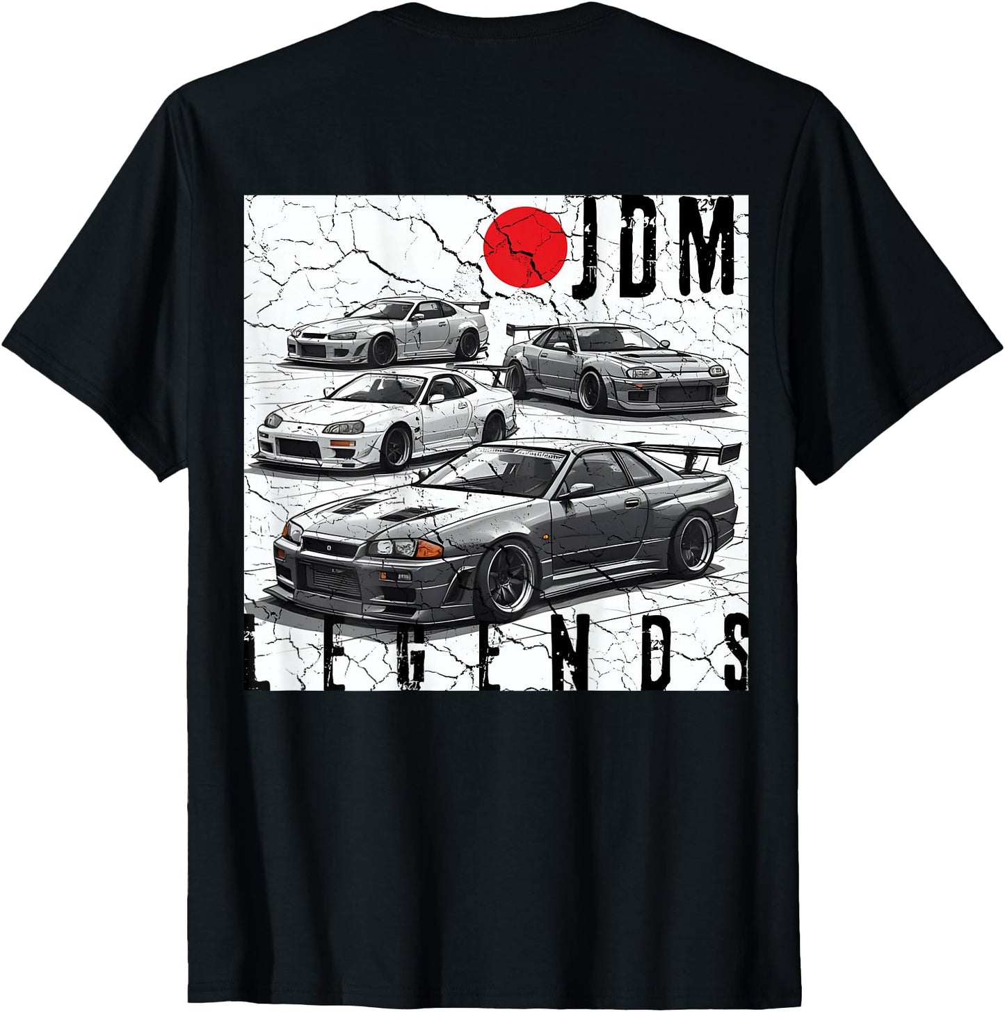 Backprint Distress JDM Legends Race Cars Japanese Flag Gifts