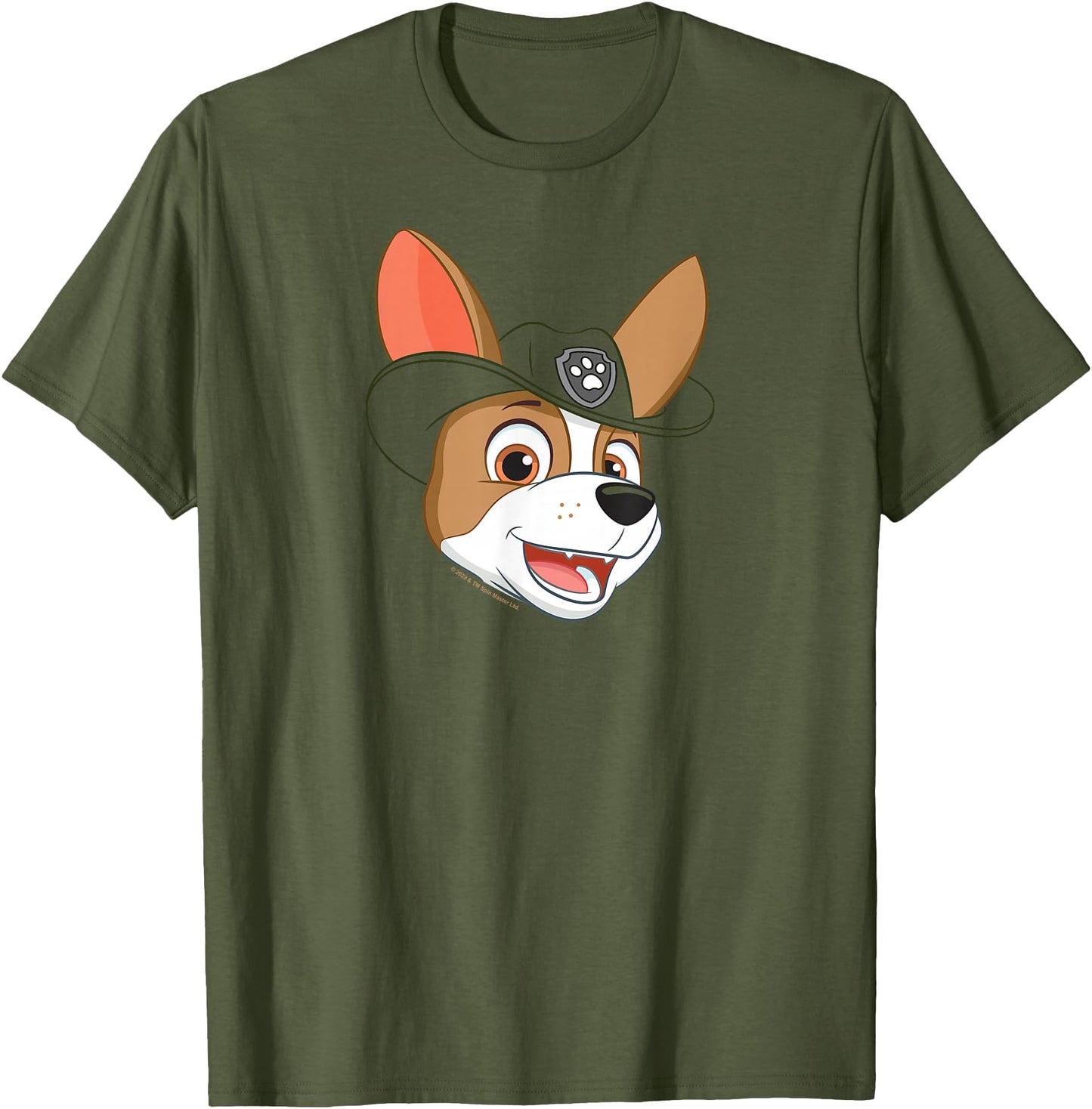 Paw Patrol PAW Patrol Tracker Grin Green Cartoon T-Shirt Boys Small