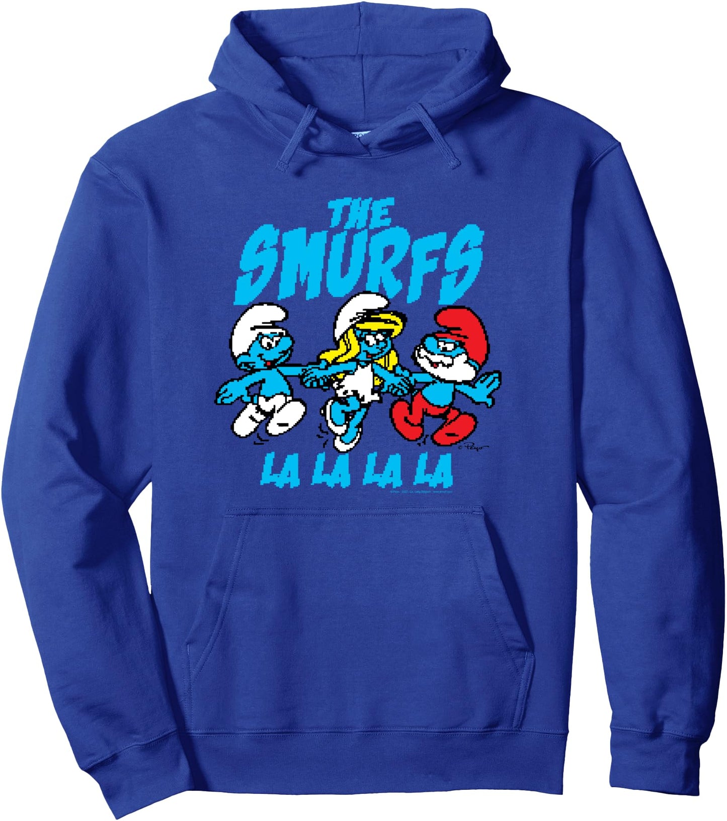 The Smurfs Pixelated Smurfs Retro Cartoon Pullover Hoodie