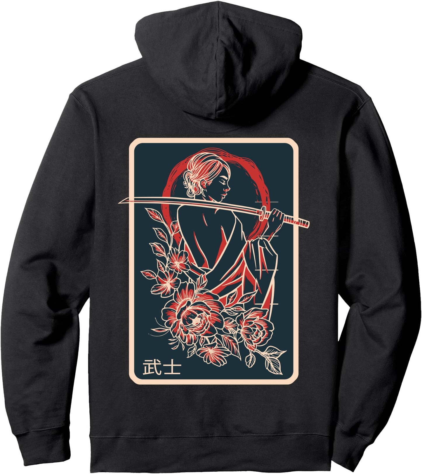 Japanese Female Samurai - Ancient Japanese Samurai Pullover Hoodie