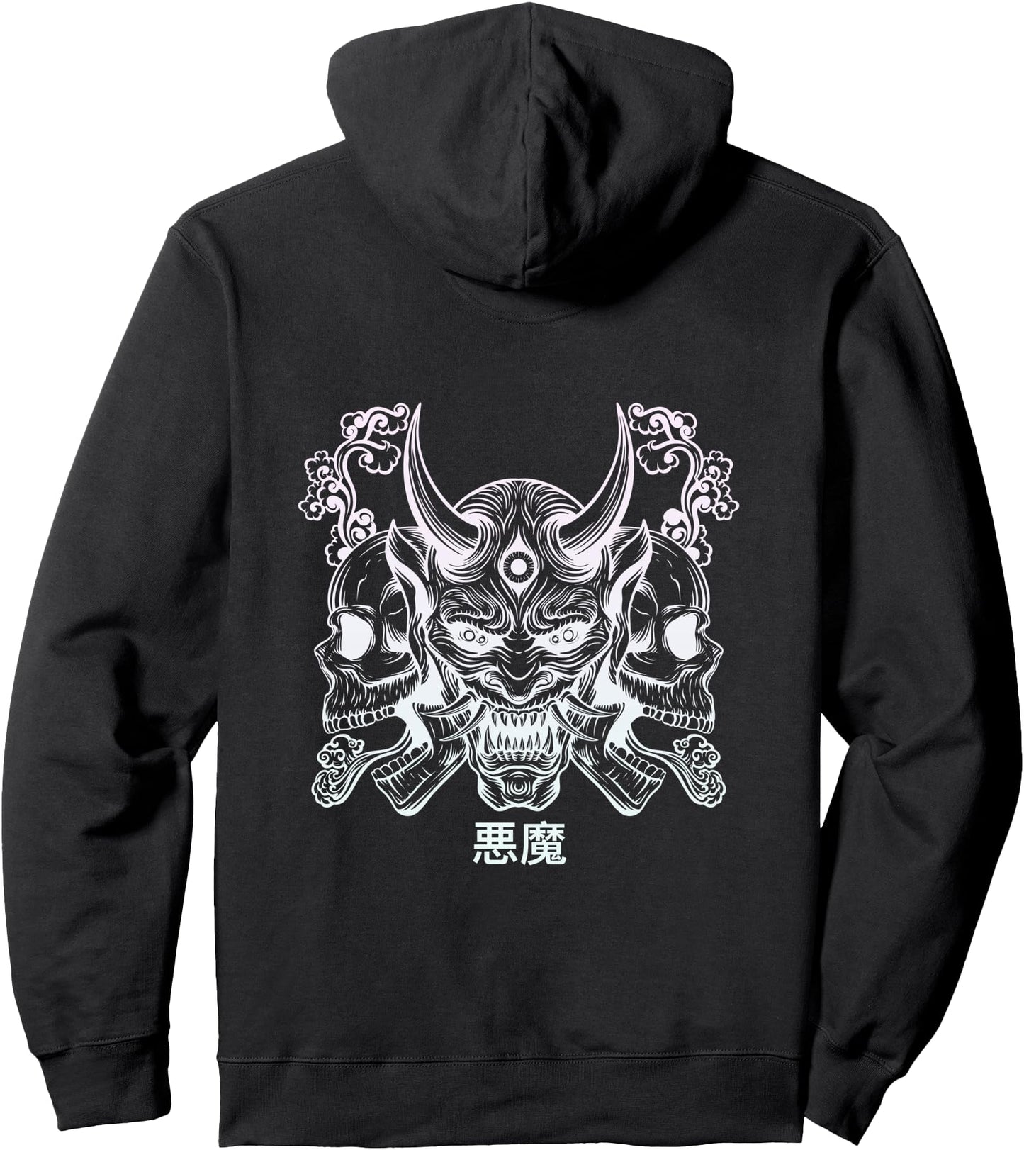 Hannya Oni Mask\/ Japan Anime, Demon Warrior Mask, Pullover Hoodie