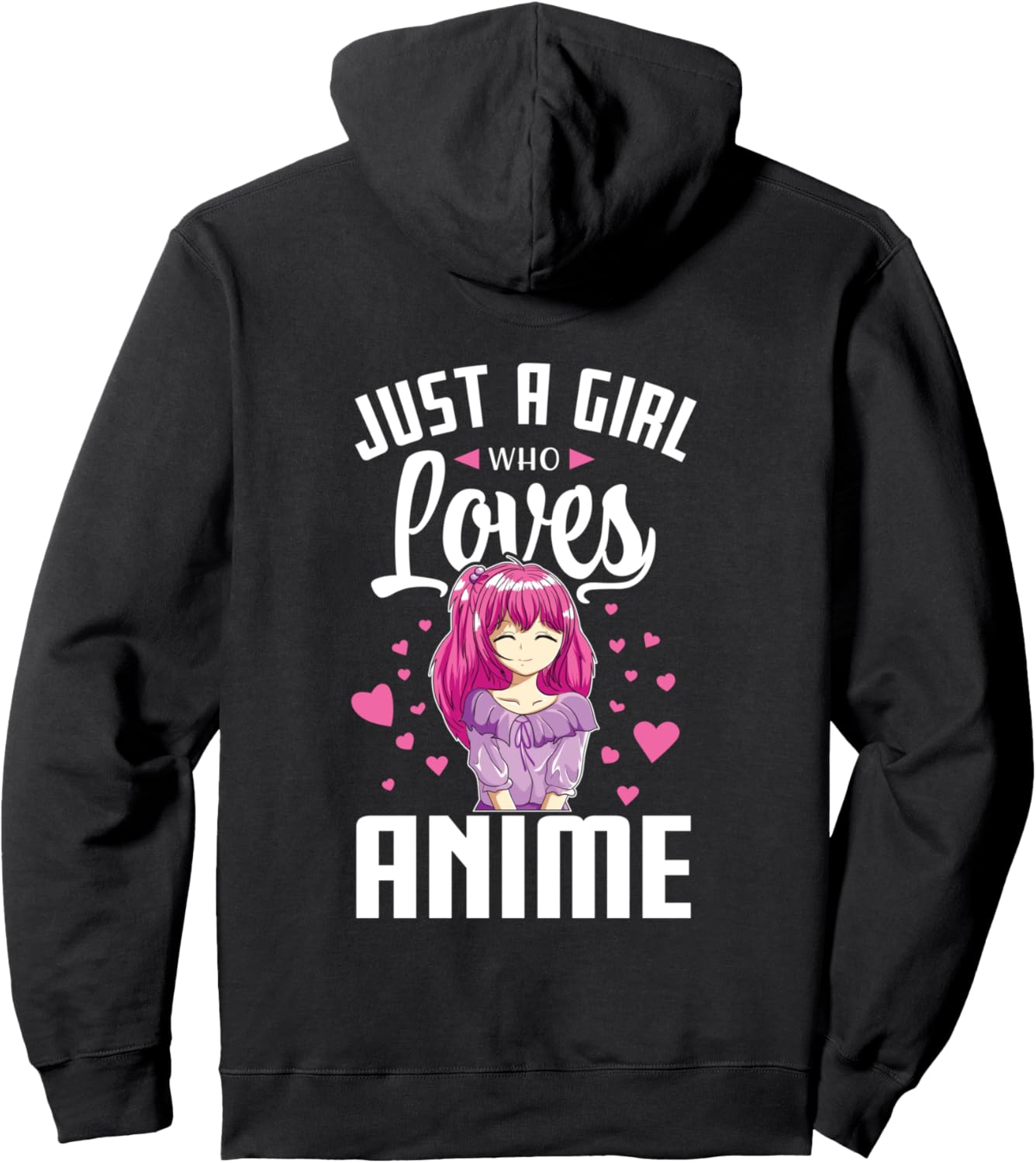 Just A Girl Who Loves Anime Women Teen Girls Anime Lover Pullover Hoodie