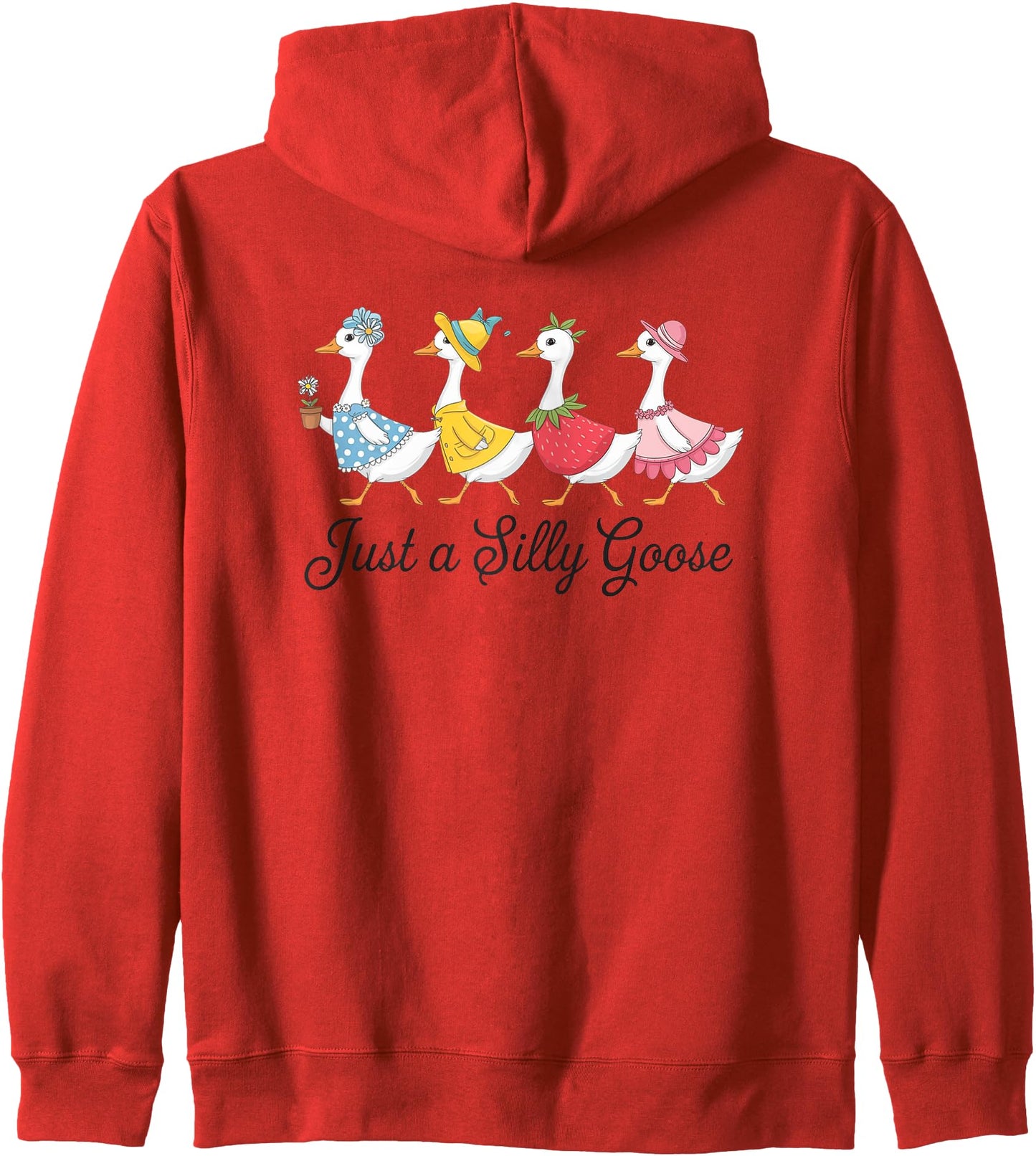 Just A Silly Goose Parade Cute Ducks Zip Hoodie