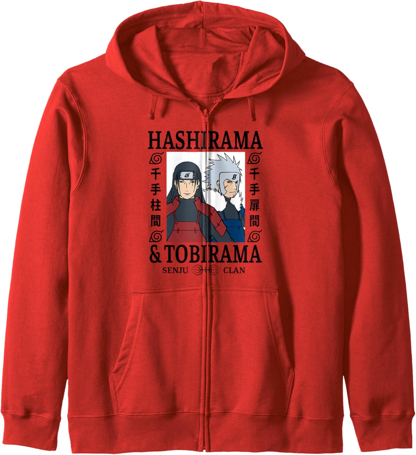 Naruto Shippuden Hashirama & Tobirama Senju Clan Anime Zip Hoodie