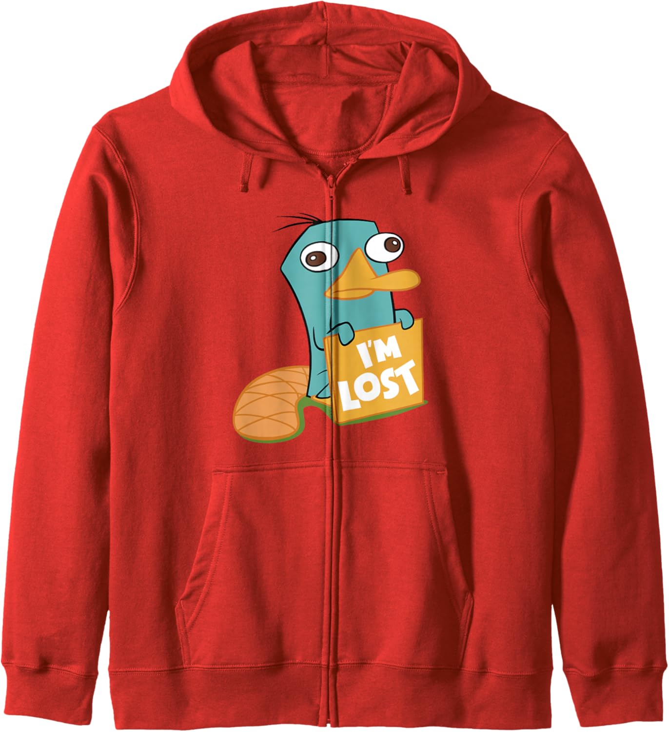 Disney Phineas And Ferb I'm Lost Perry The Platypus Shot Zip Hoodie