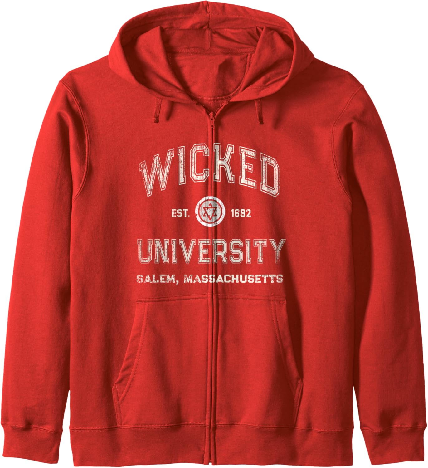 Funny Witches WICKED UNIVERSITY Salem Massachusetts Witch Zip Hoodie