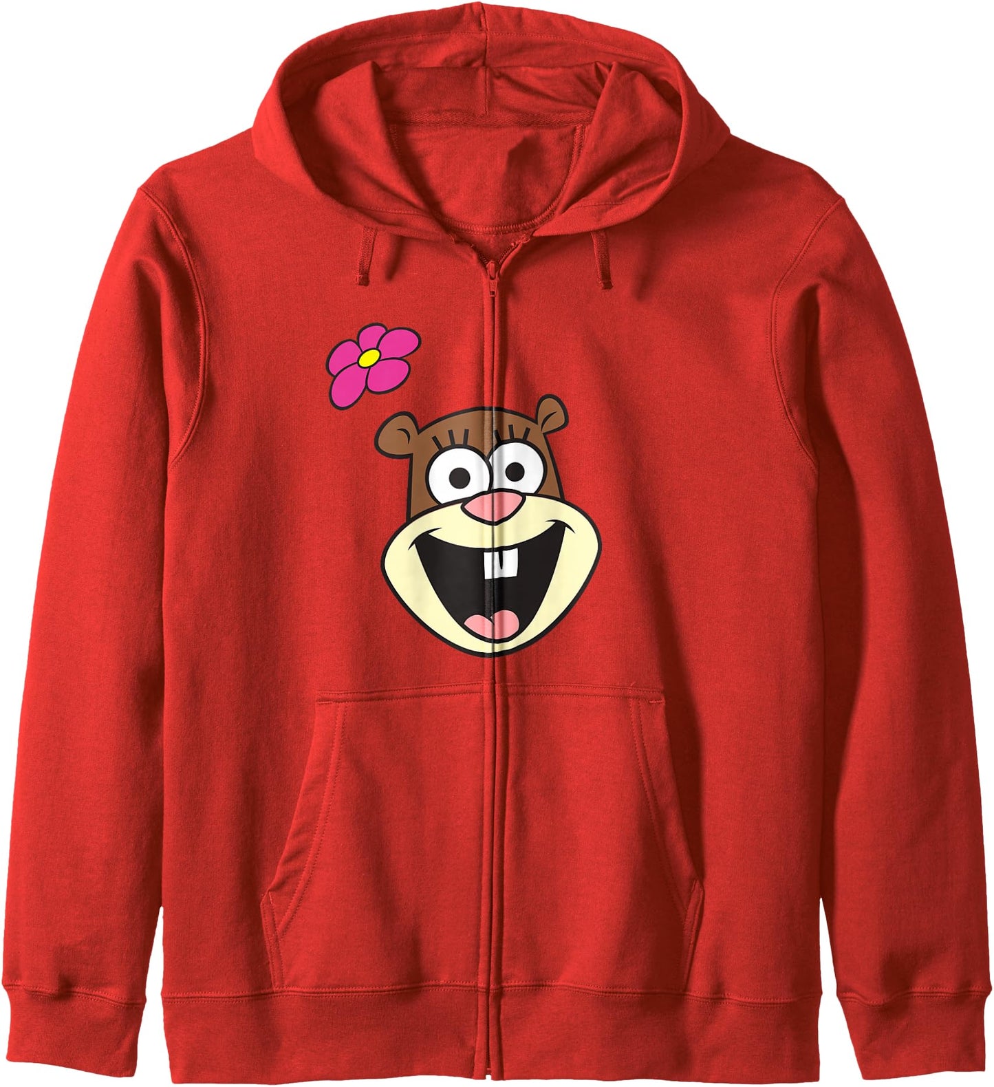 SpongeBob SquarePants Cheerful Sandy Cheeks Big Face Zip Hoodie