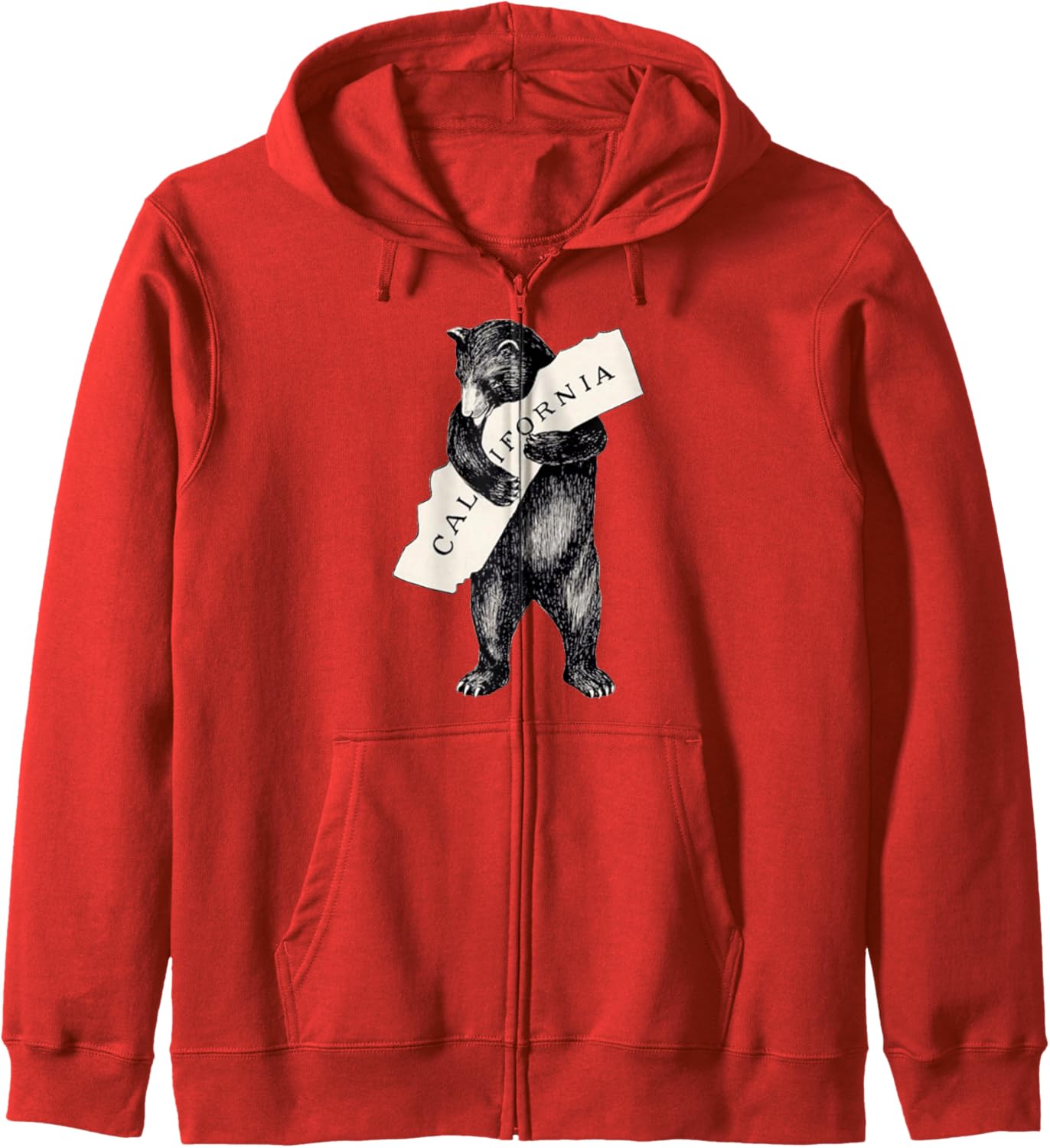 Bear Hug Grizzly Bear Love California Retro Cali Bear Zip Hoodie