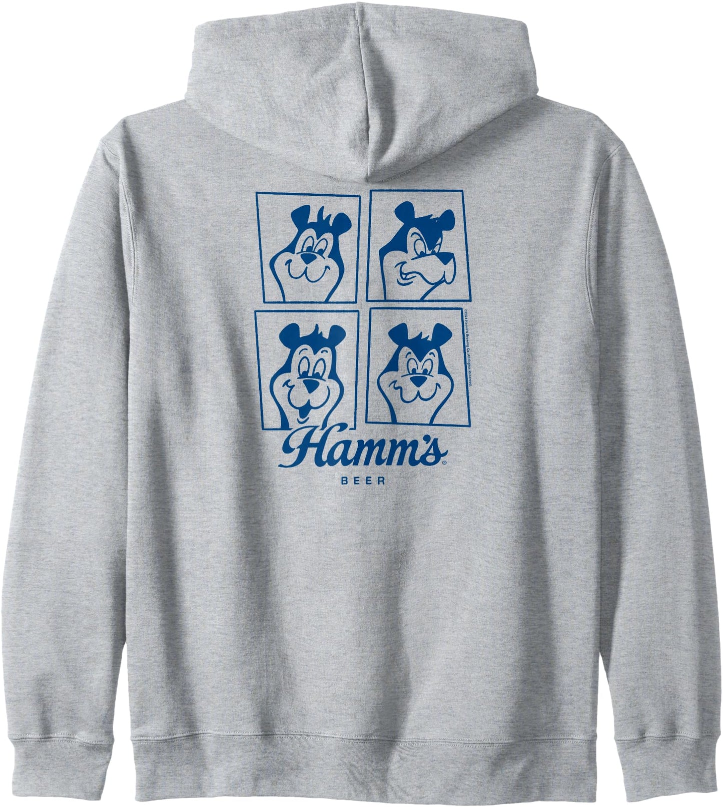 Hamm's - Beer Bear Cartoon Mascot Sascha Face Grid Zip Hoodie
