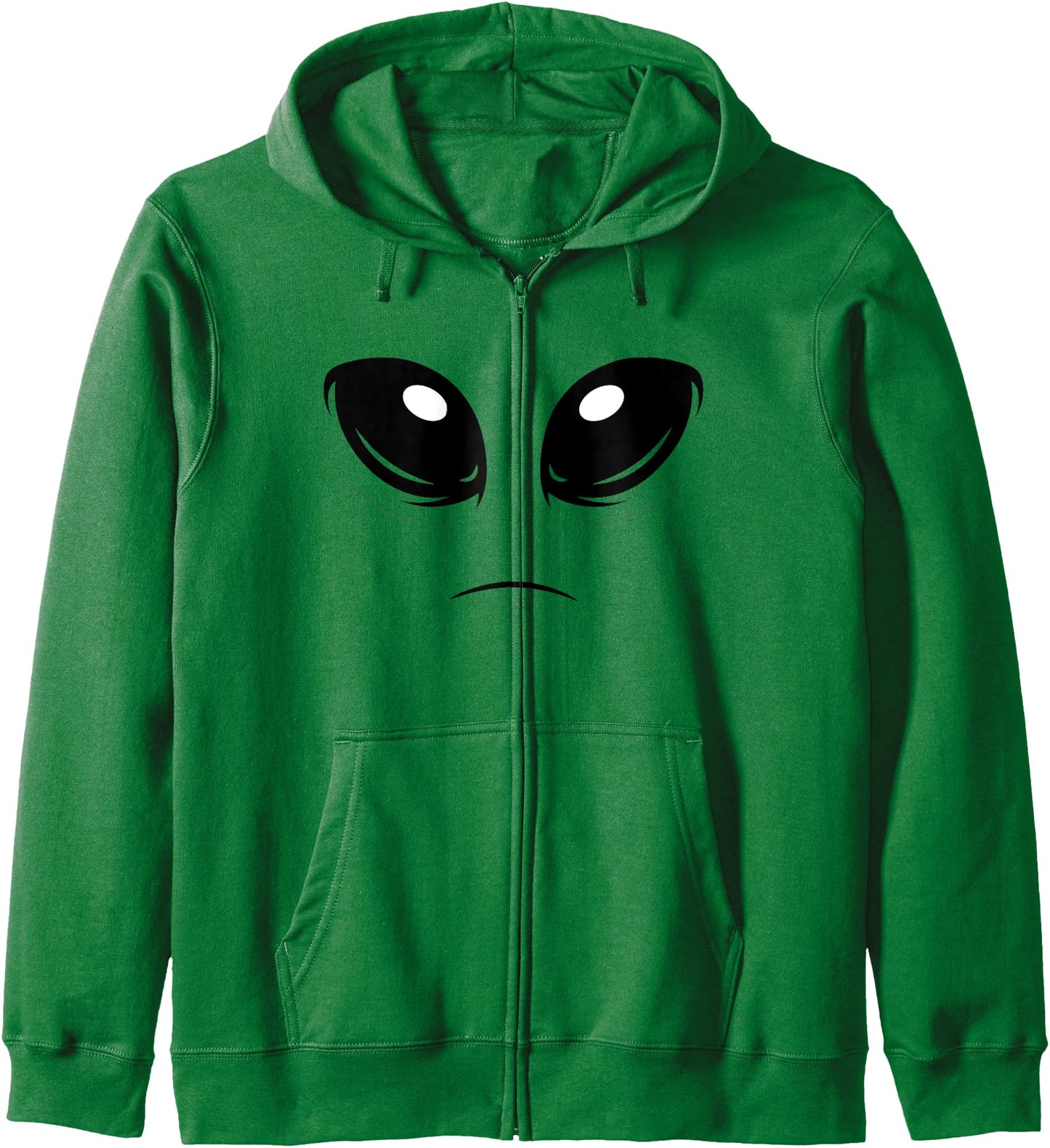 Cute Green Alien Halloween Costume Shirt - Alien Face Zip Hoodie