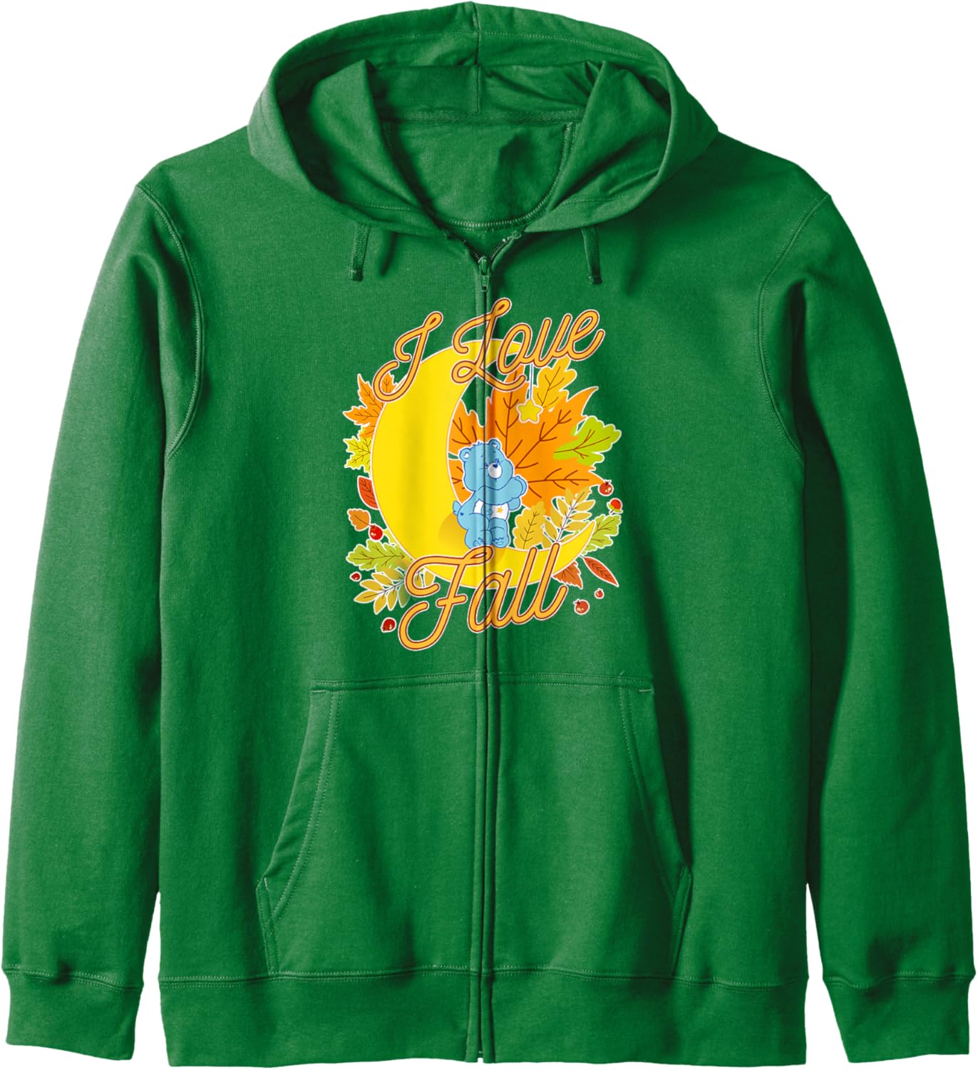 Care Bears Thanksgiving Bedtime Bear I Love Fall Moon Logo Zip Hoodie