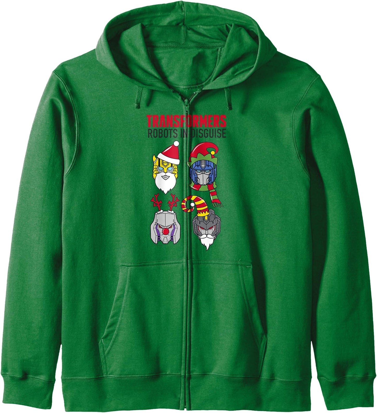 Transformers Christmas Group Shot Dress Up Disguise Zip Hoodie