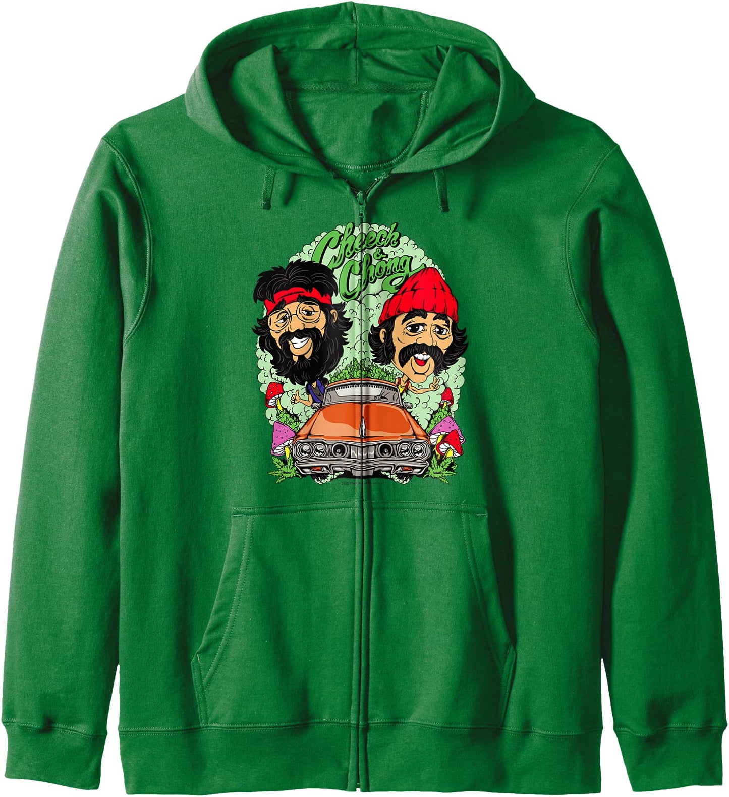 Cheech & Chong Driving Having A Trip Cartoon Style Zip Hoodie