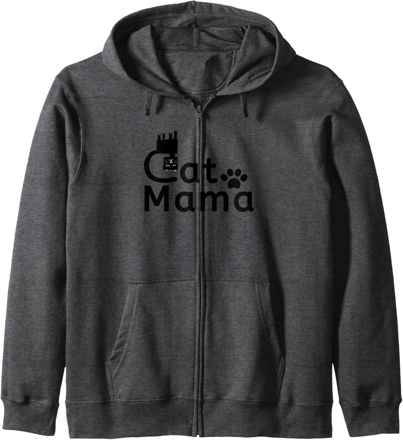 Cat Mama,Crazy Cat Lady, Funny Kitten, Animal Lover Fur Mom Zip Hoodie
