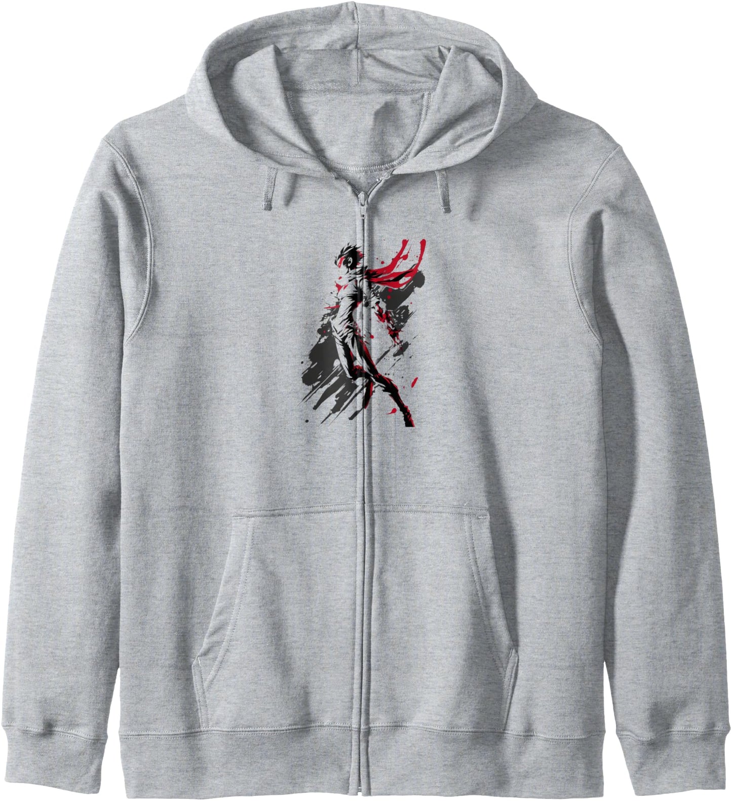 Male anime character in focus as a hero Zip Hoodie