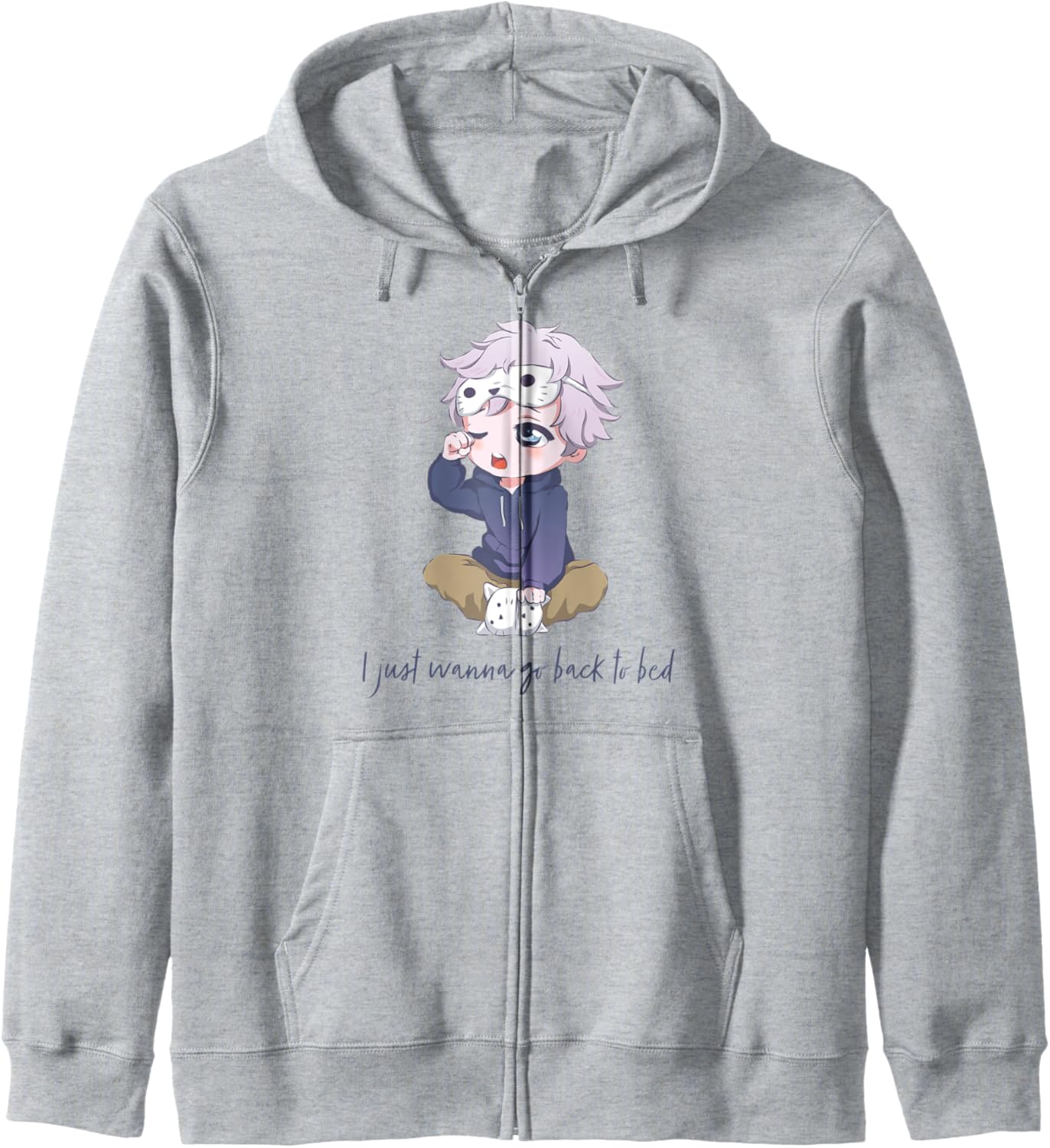 I Just Wanna Go Back to Bed | Cute Chibi Boy Anime Sleeping Hoodie