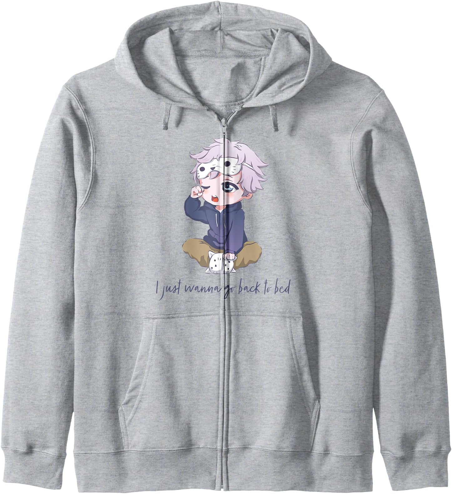 I Just Wanna Go Back to Bed Cute Chibi Boy Anime Sleeping Hoodie