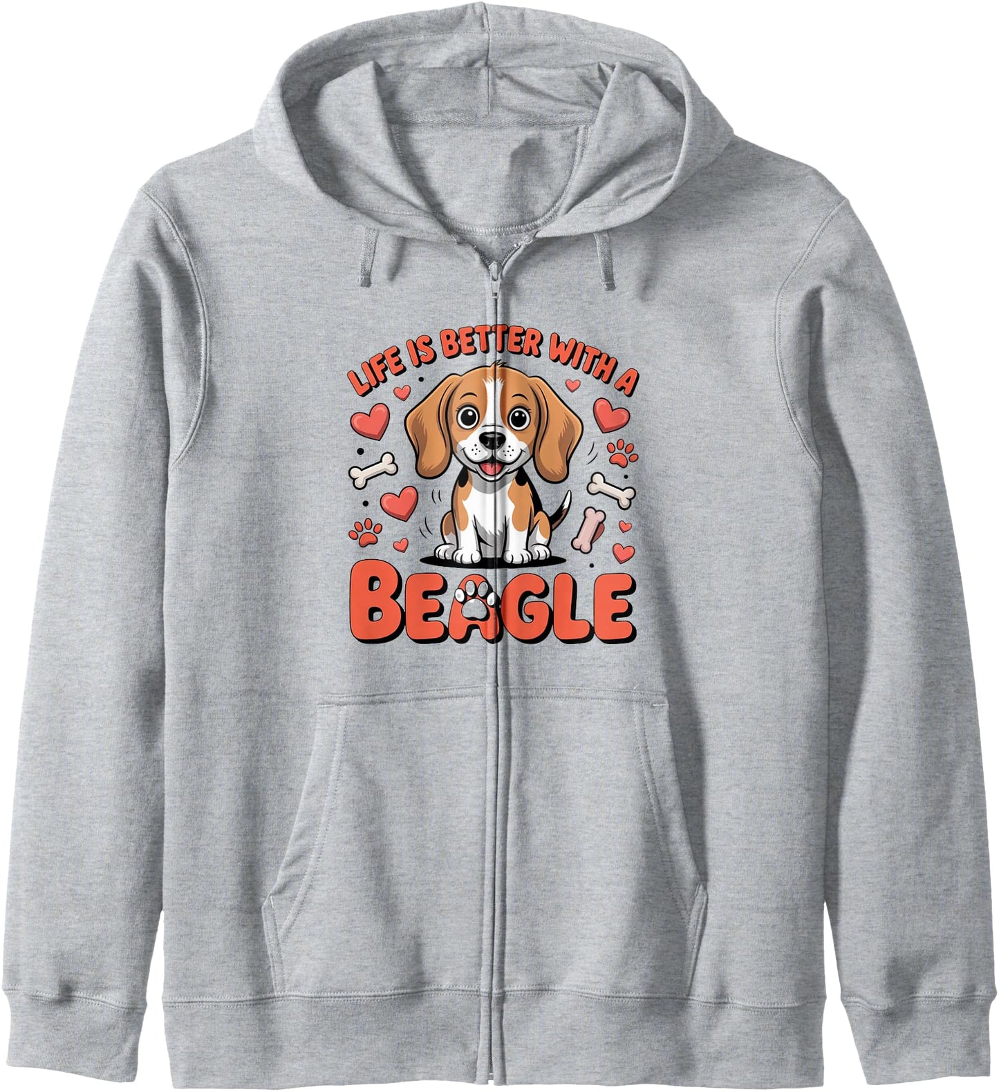 Life is Better with a Beagle Cute Dog Lover For Men Women Zip Hoodie